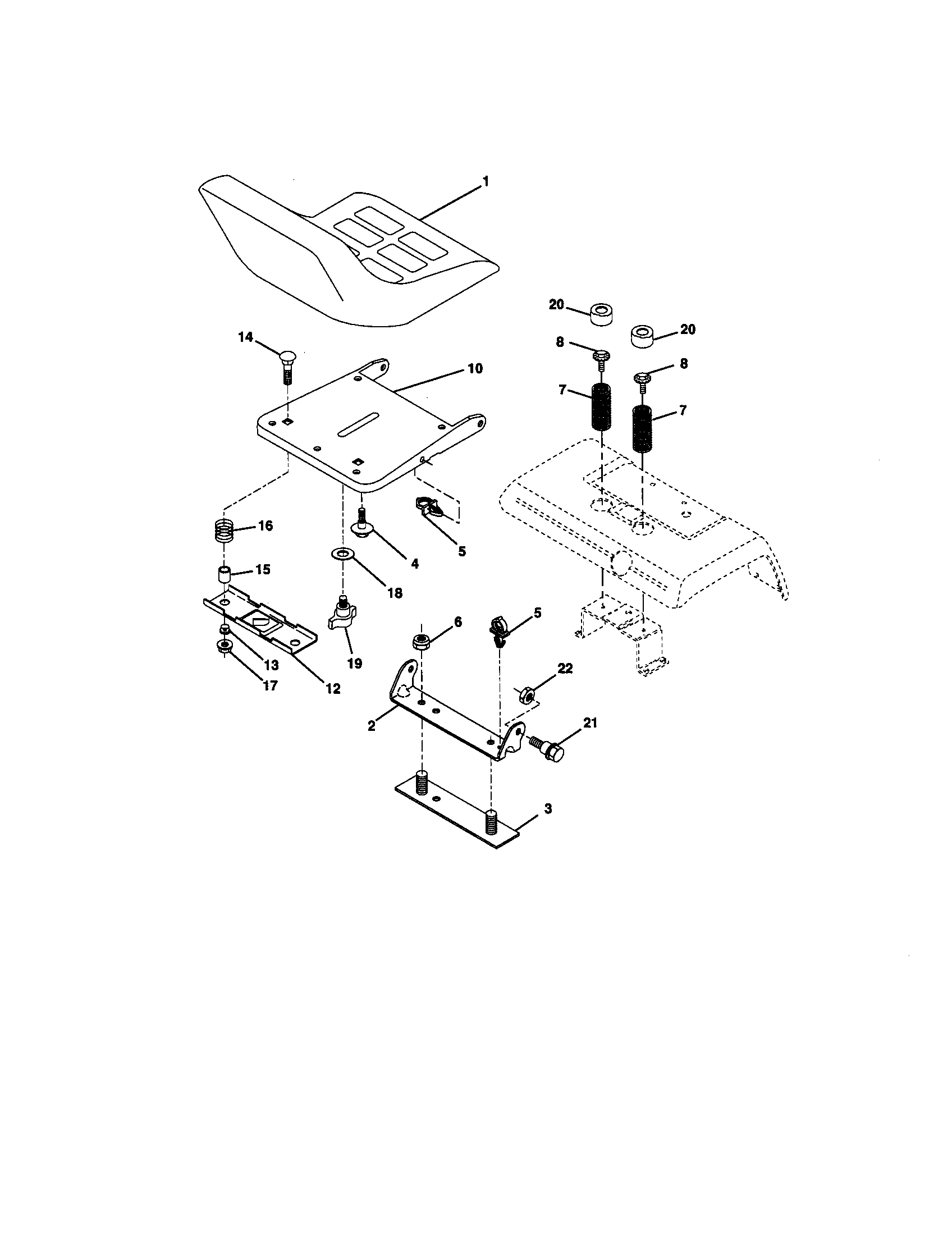 Craftsman 917273064 seat assembly diagram