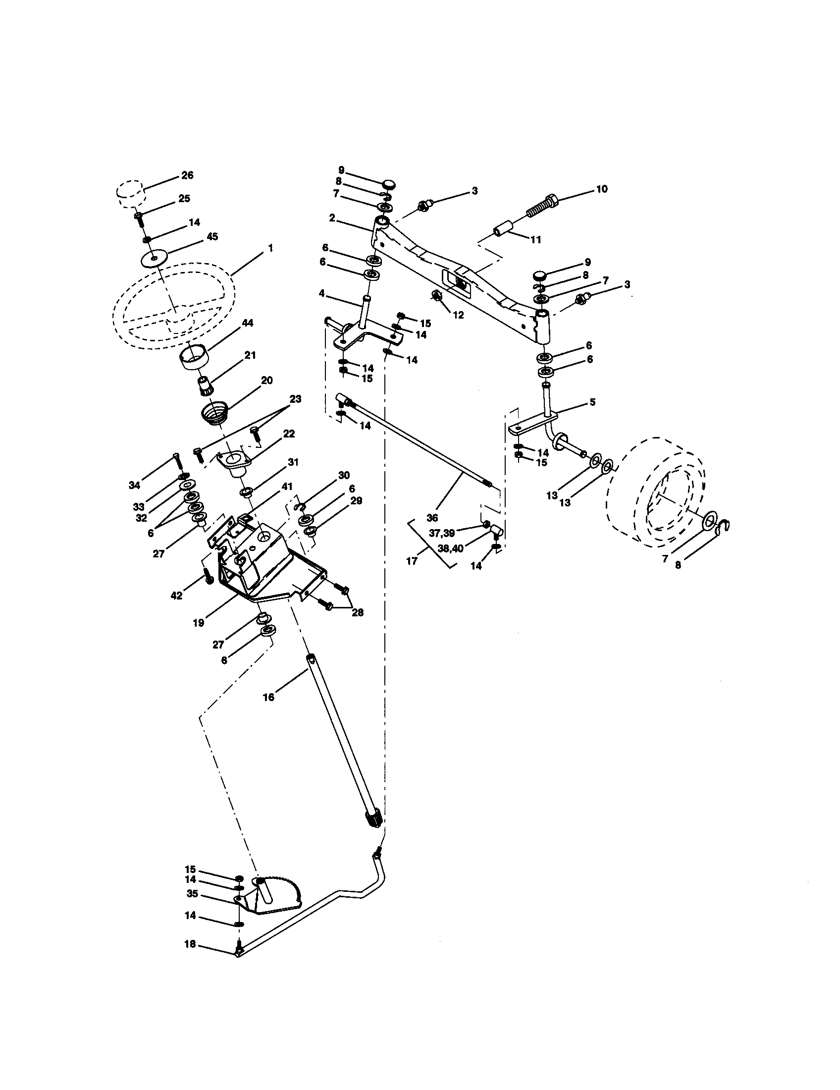 Craftsman 917273052 steering assembly diagram