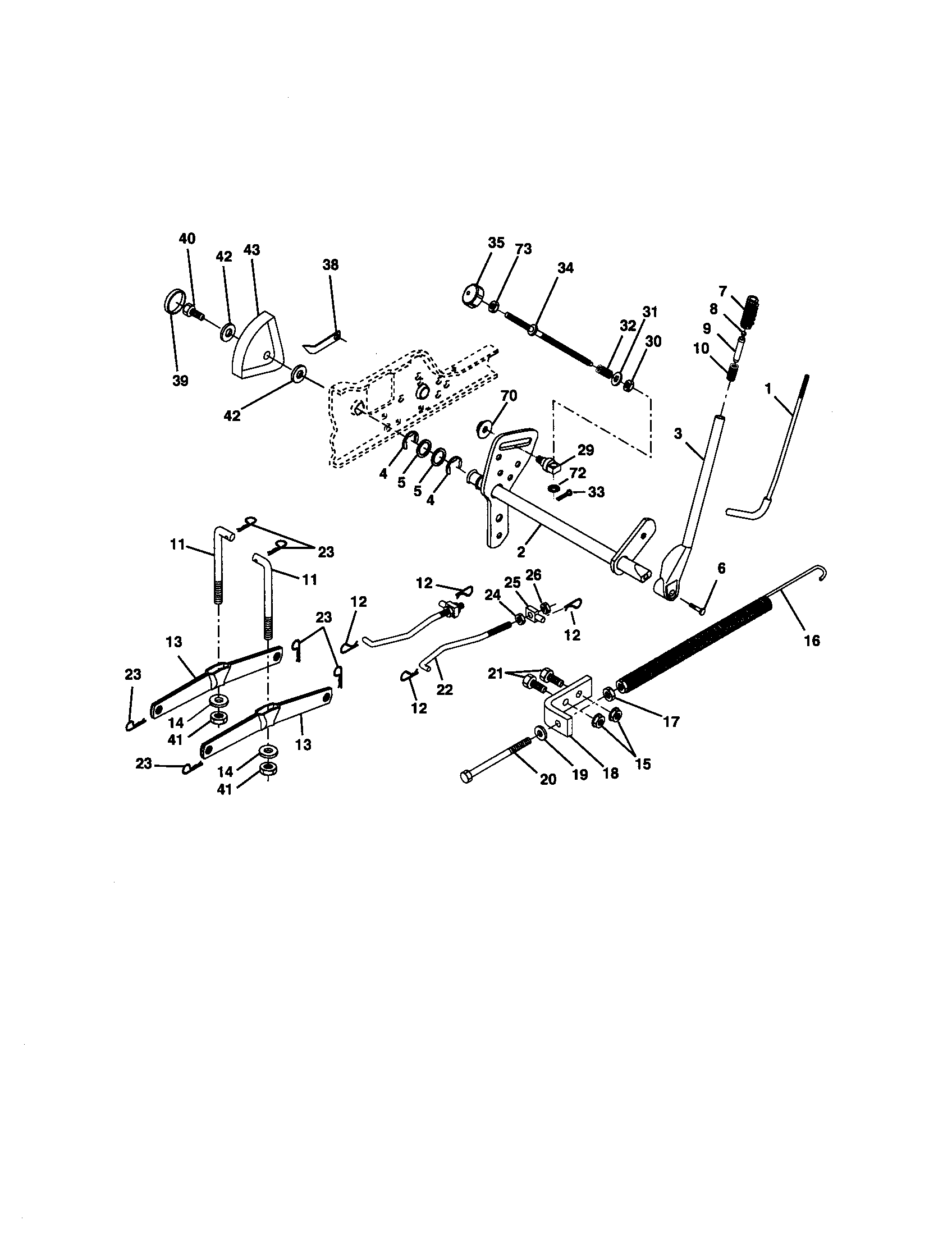 Craftsman 917273052 lift assembly diagram