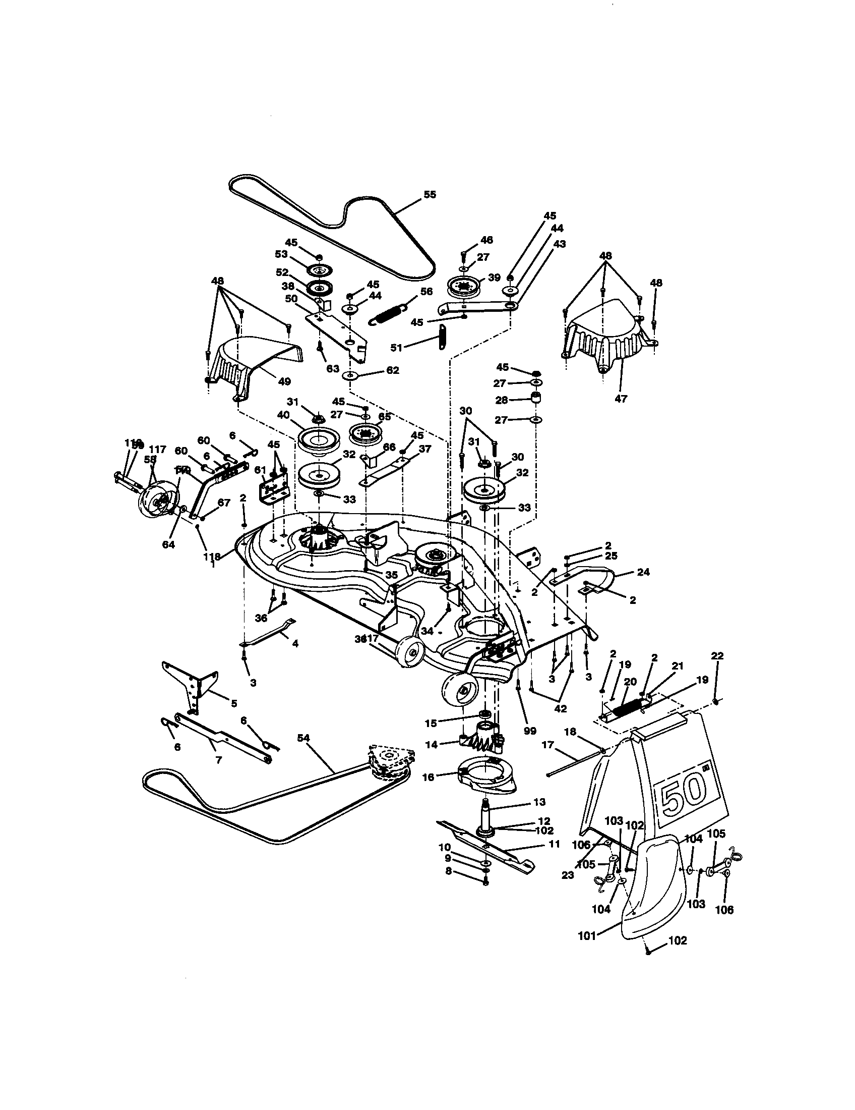 Craftsman 917273052 mower deck diagram