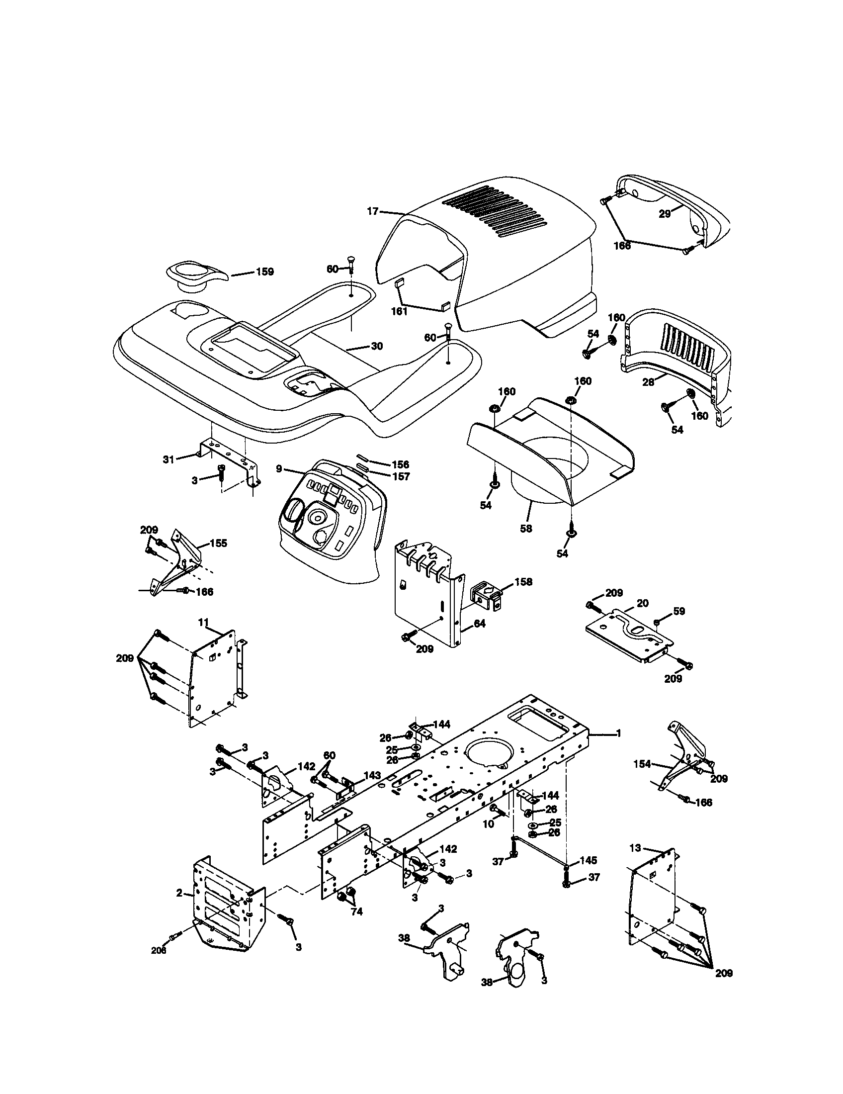 Craftsman 917272201 chassis and enclosures diagram