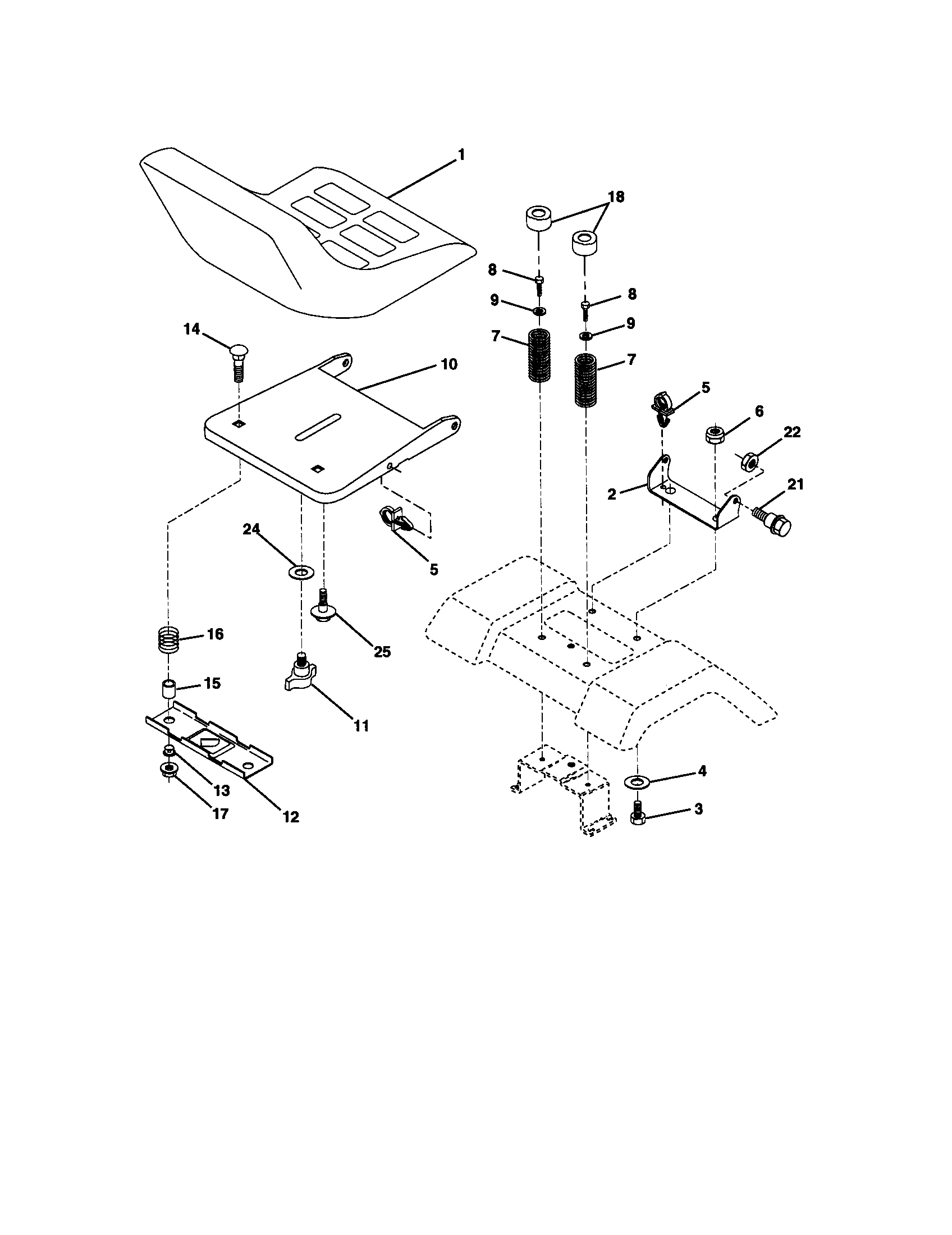 Craftsman 917272201 seat assembly diagram
