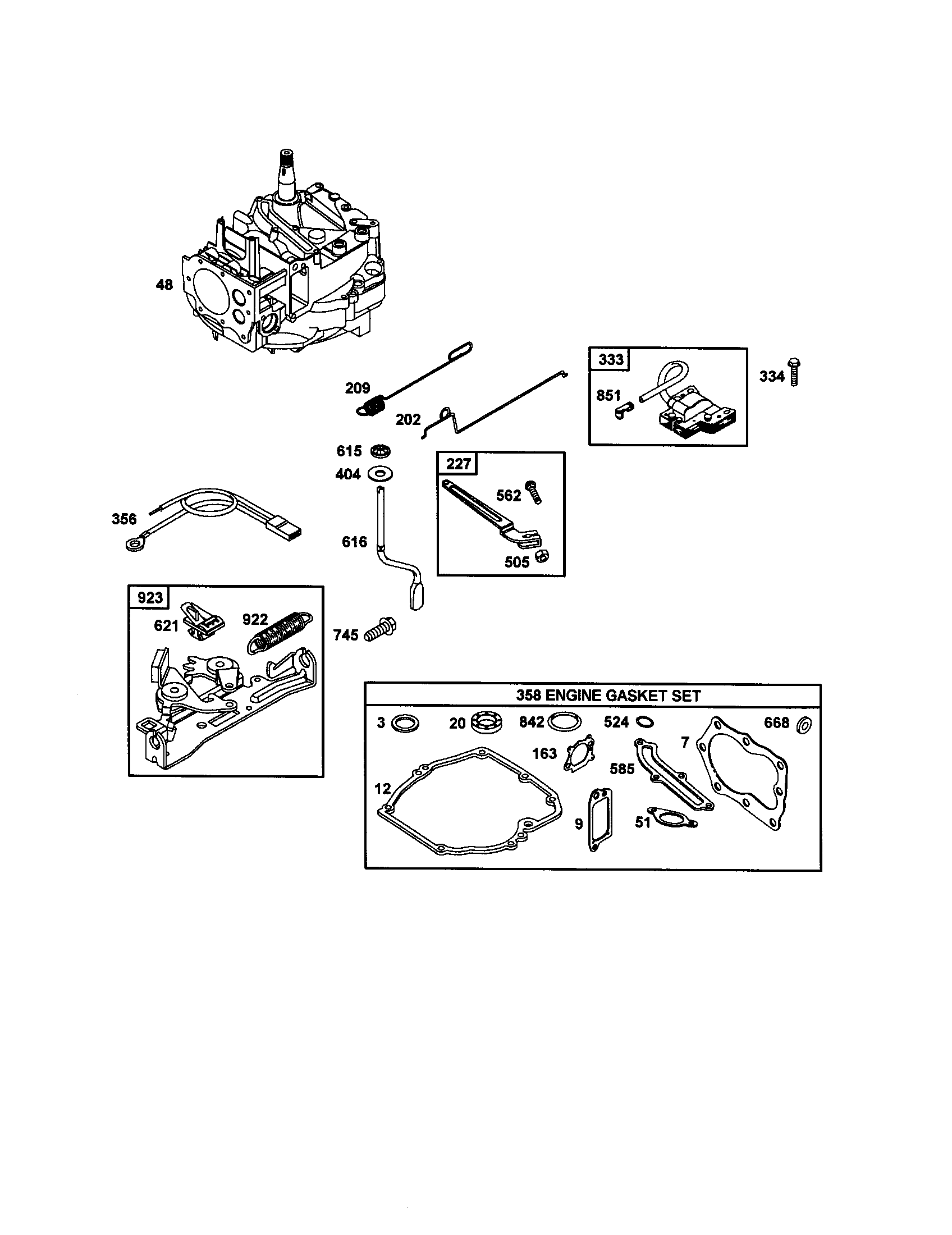 Craftsman 917376750 engine gasket set diagram