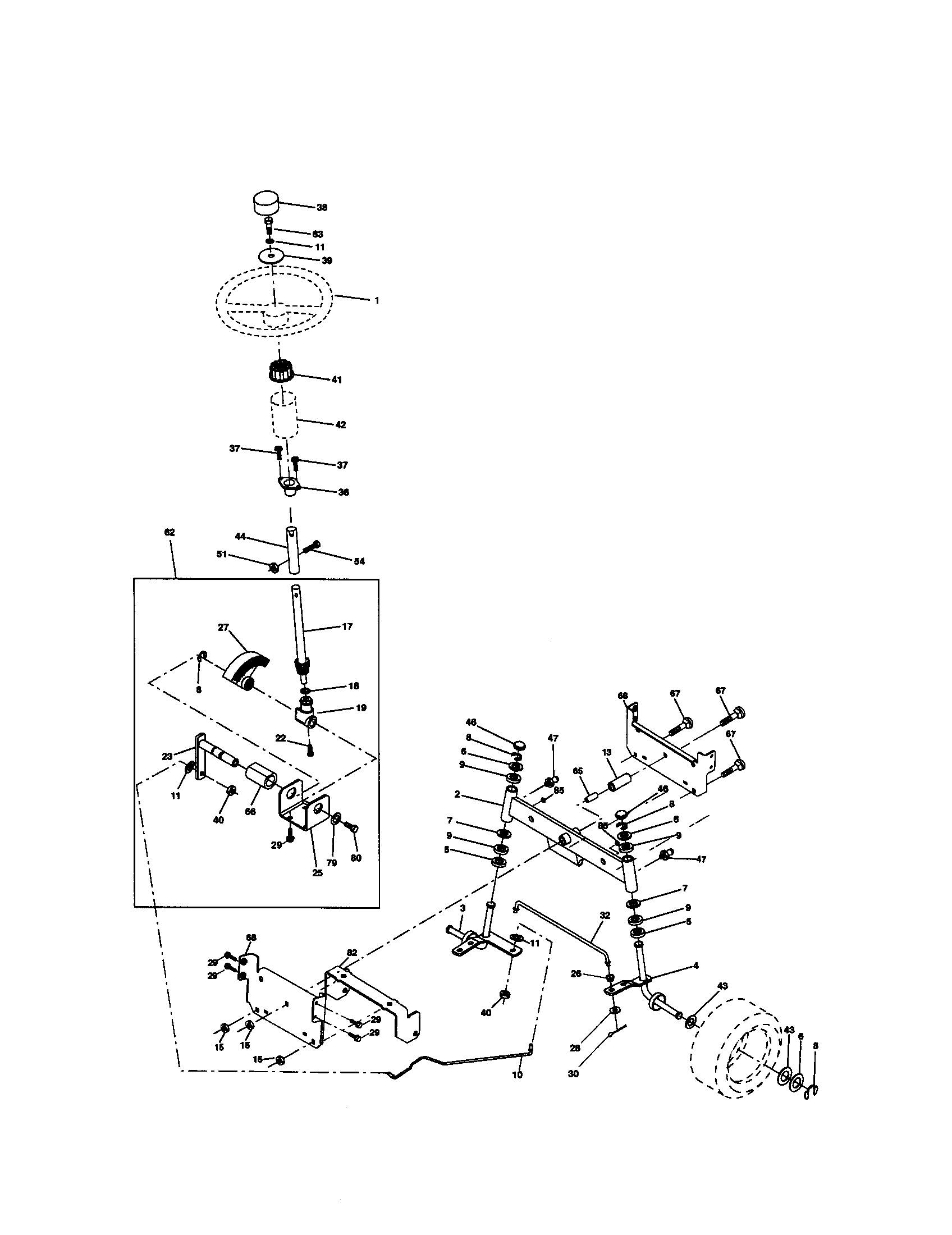 Craftsman 917271061 steering assembly diagram