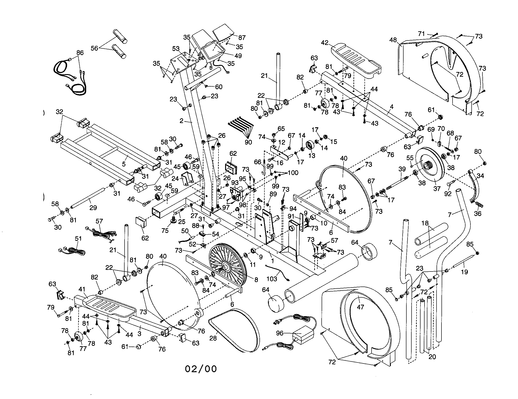 HealthRider HREL07980 frame assembly diagram
