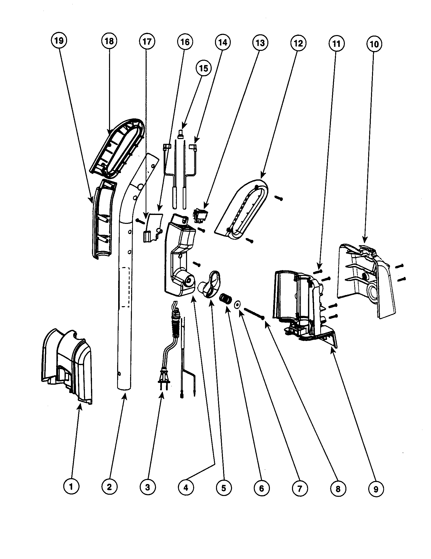 Eureka S4180AT handle diagram