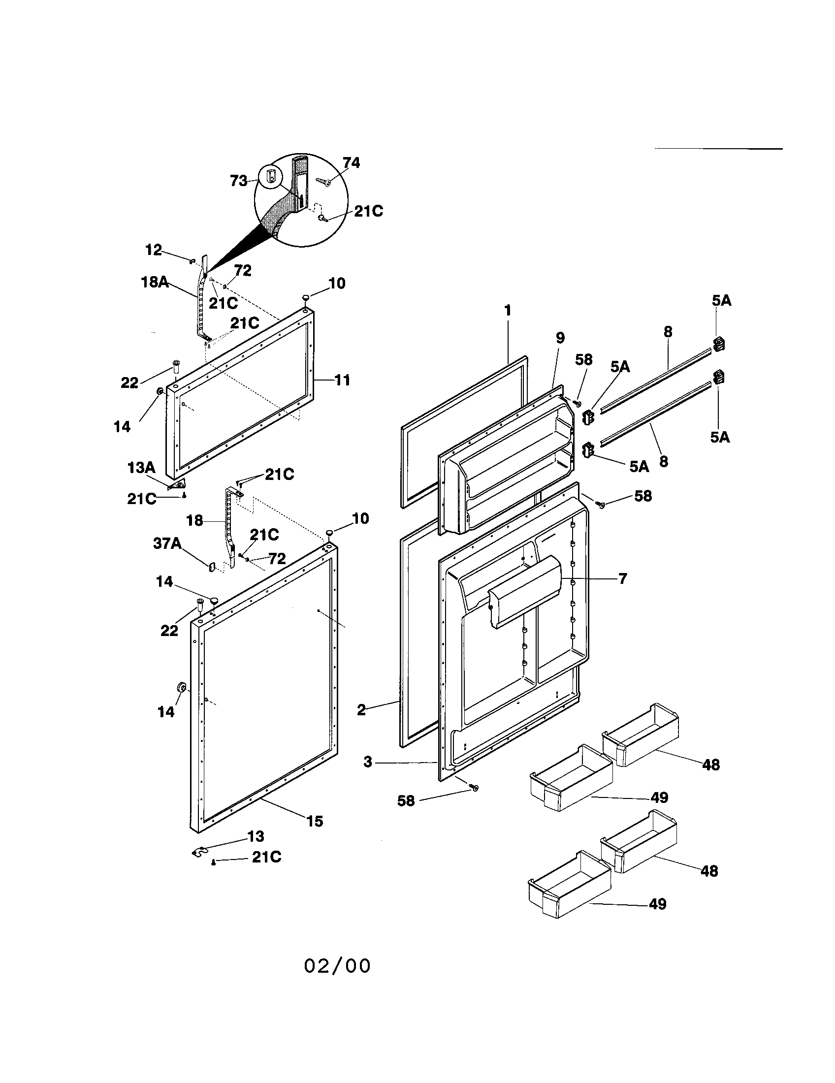 Kenmore 25338640896 door diagram