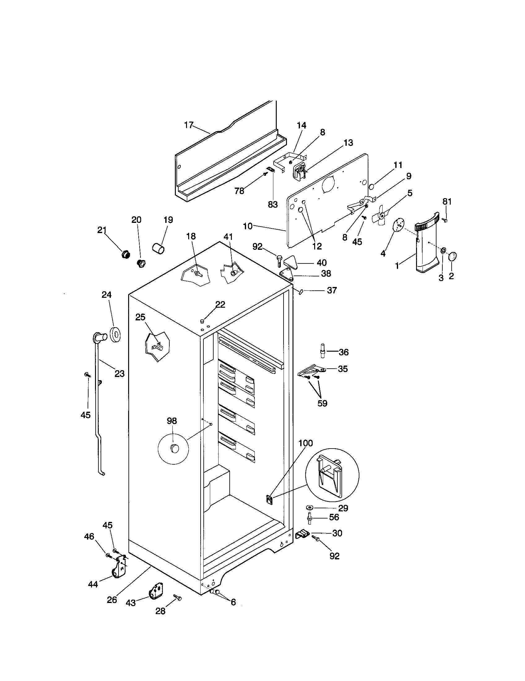 Kenmore 25338640896 cabinet diagram