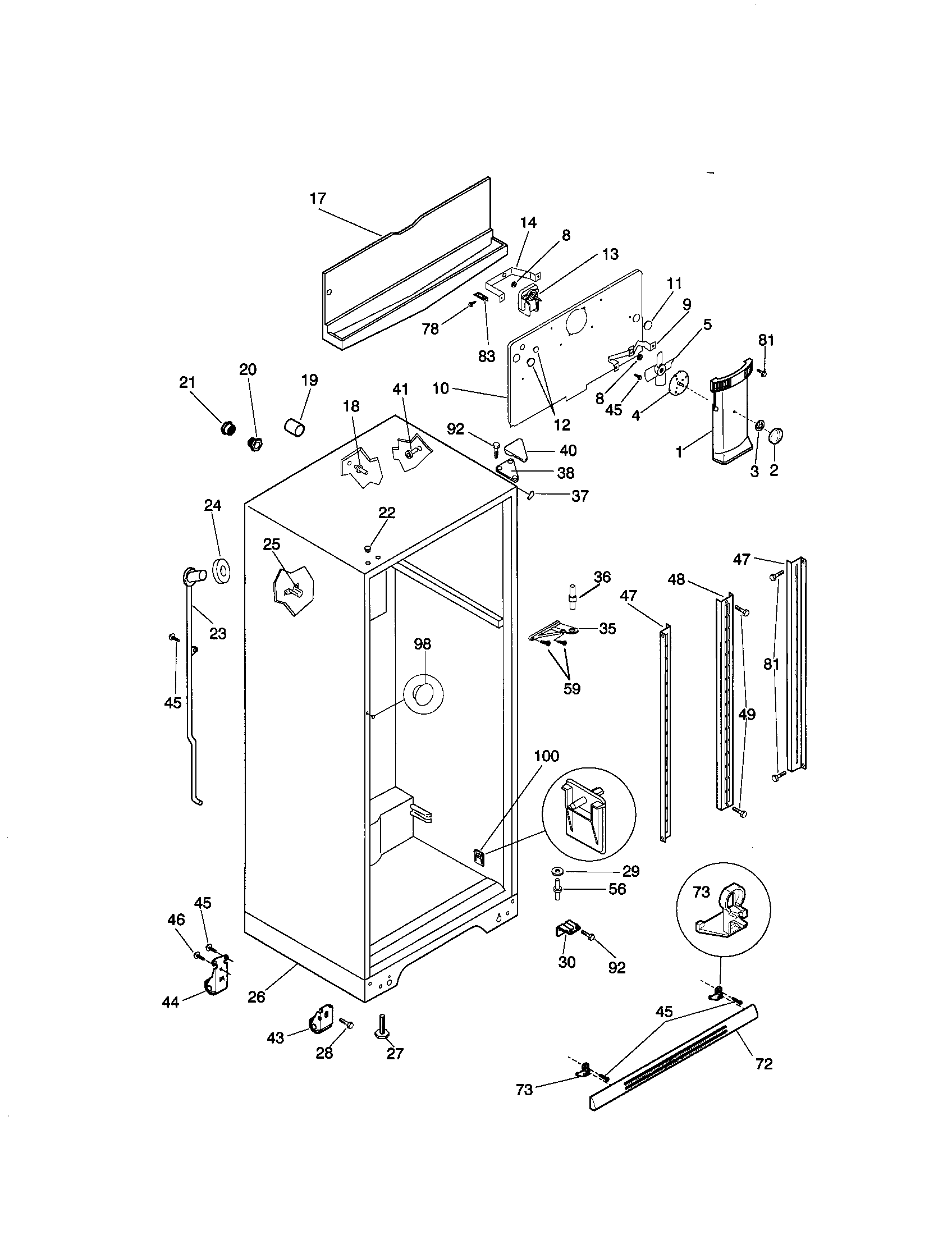 Kenmore 25360157992 cabinet diagram