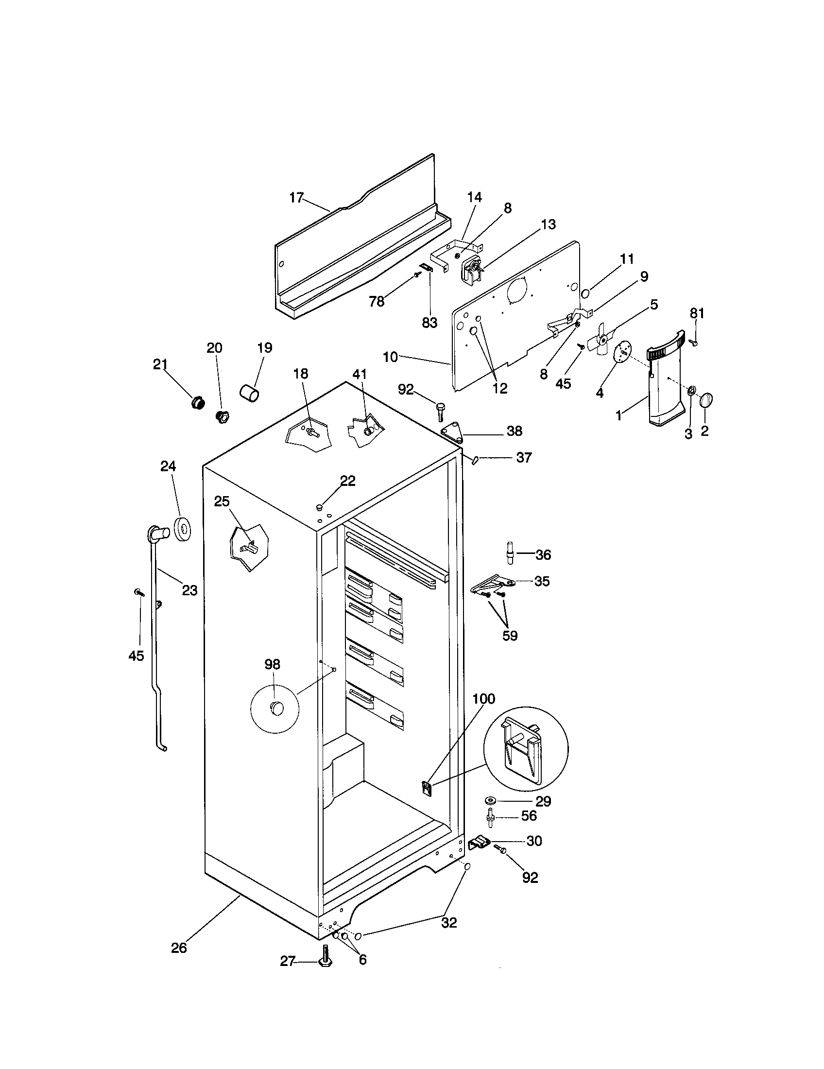Kenmore 25336601896 cabinet diagram