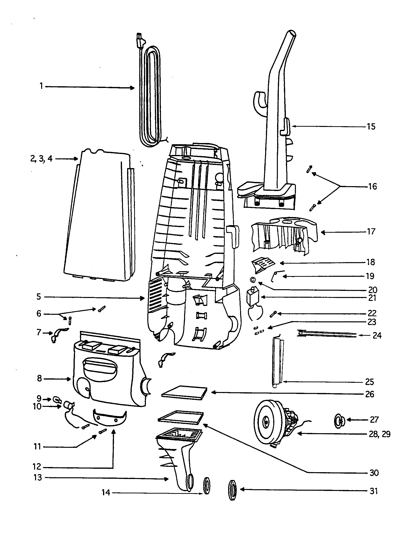 Eureka 4335DTX handle diagram