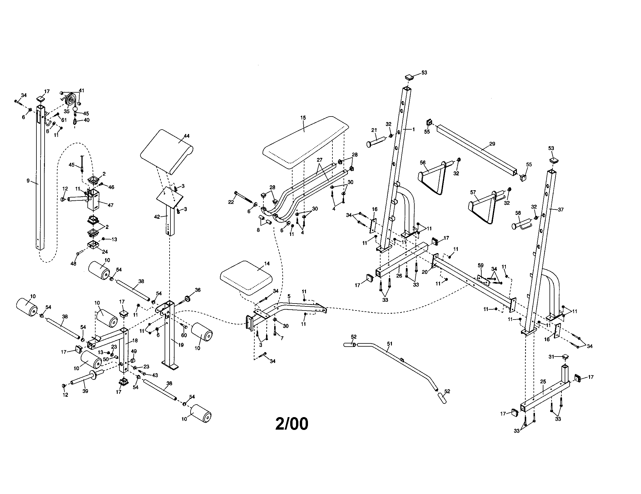 Weider WEBE44490 weight system diagram