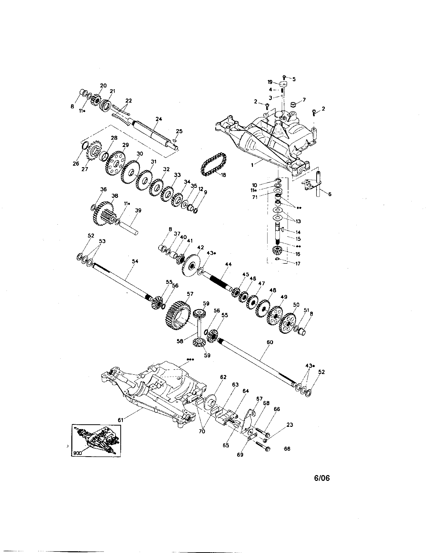 Craftsman 917276393 dana-transaxle d4360-140 diagram