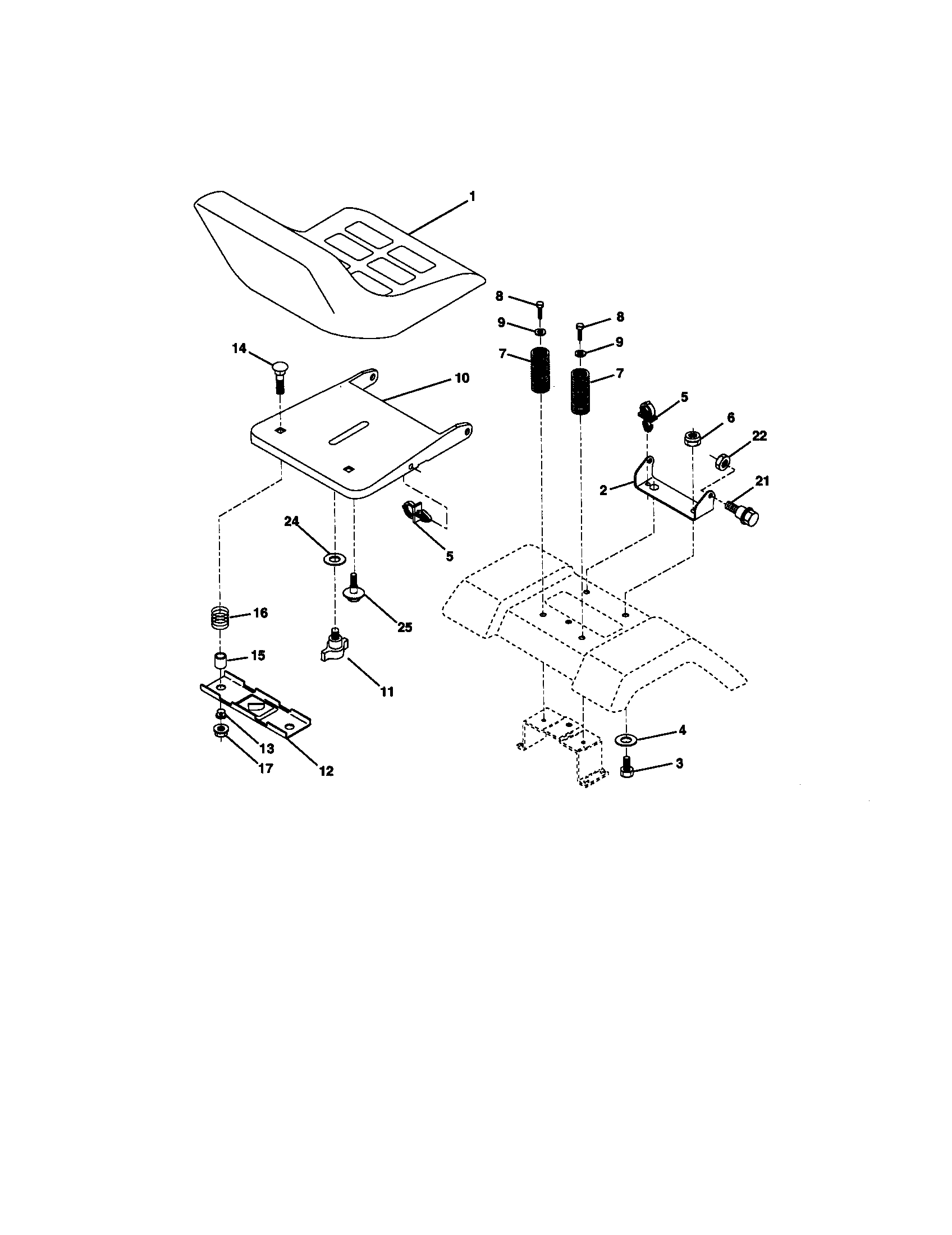 Craftsman 917271141 seat assembly diagram
