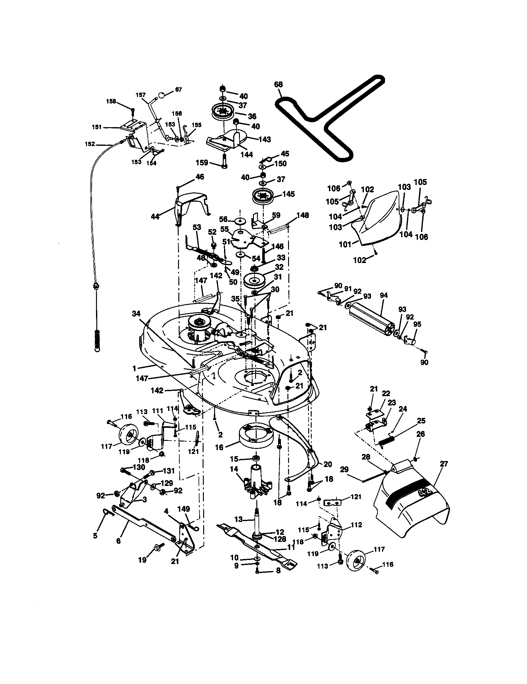 Craftsman 917271141 mower deck diagram