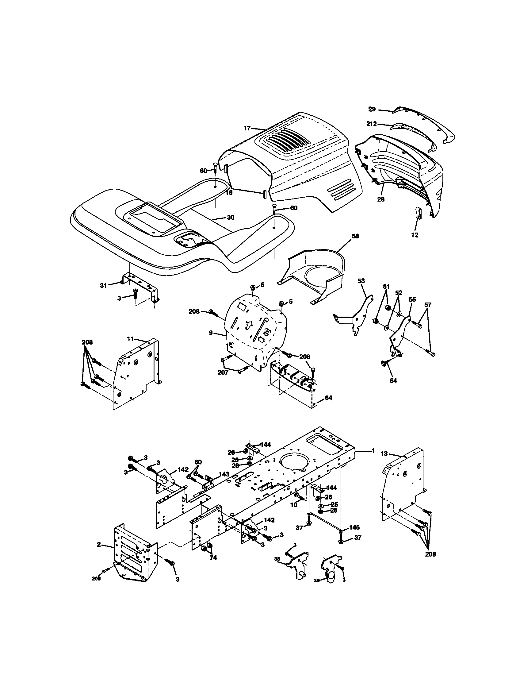 Craftsman 917270760 chassis and enclosures diagram