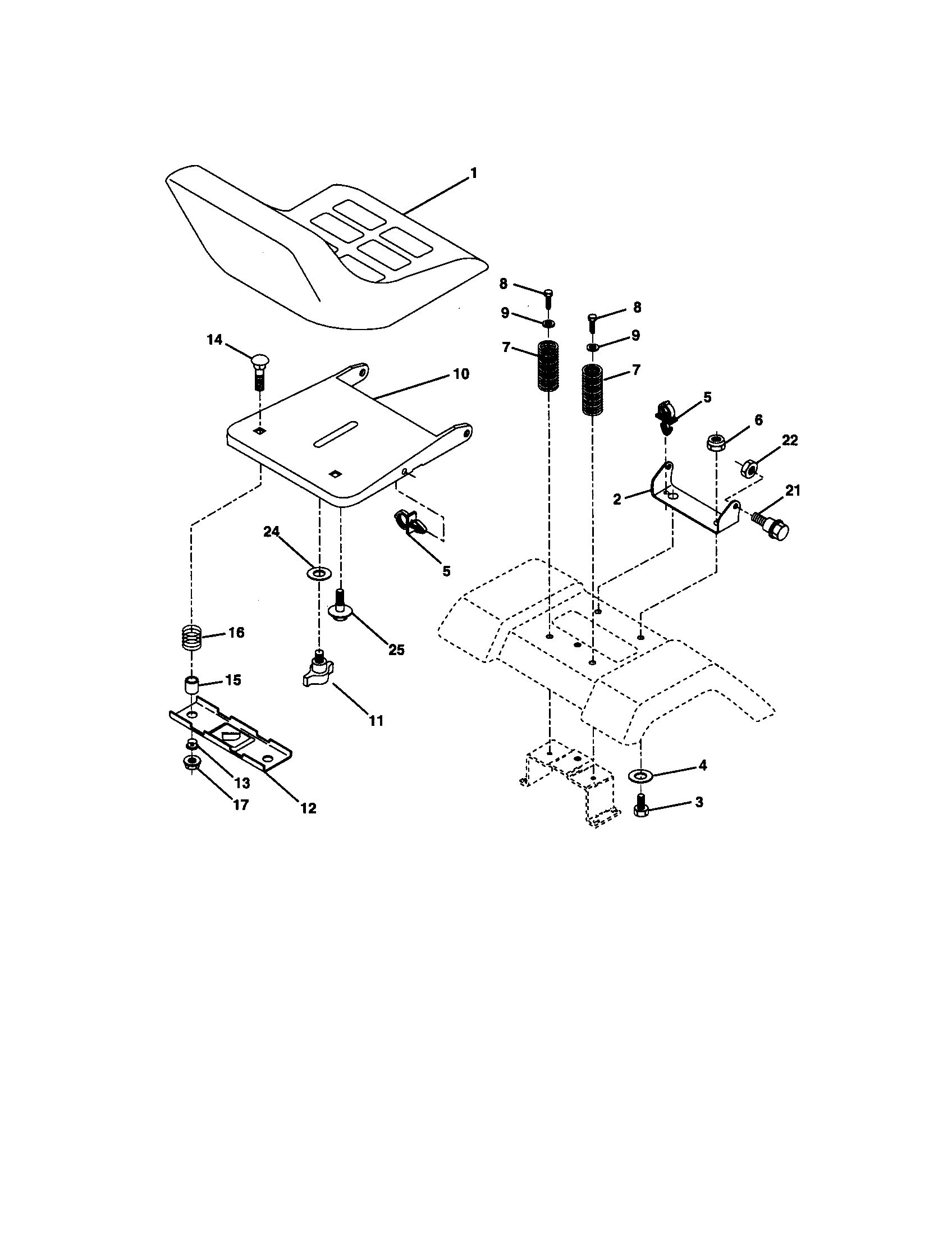 Craftsman 917270760 seat assembly diagram