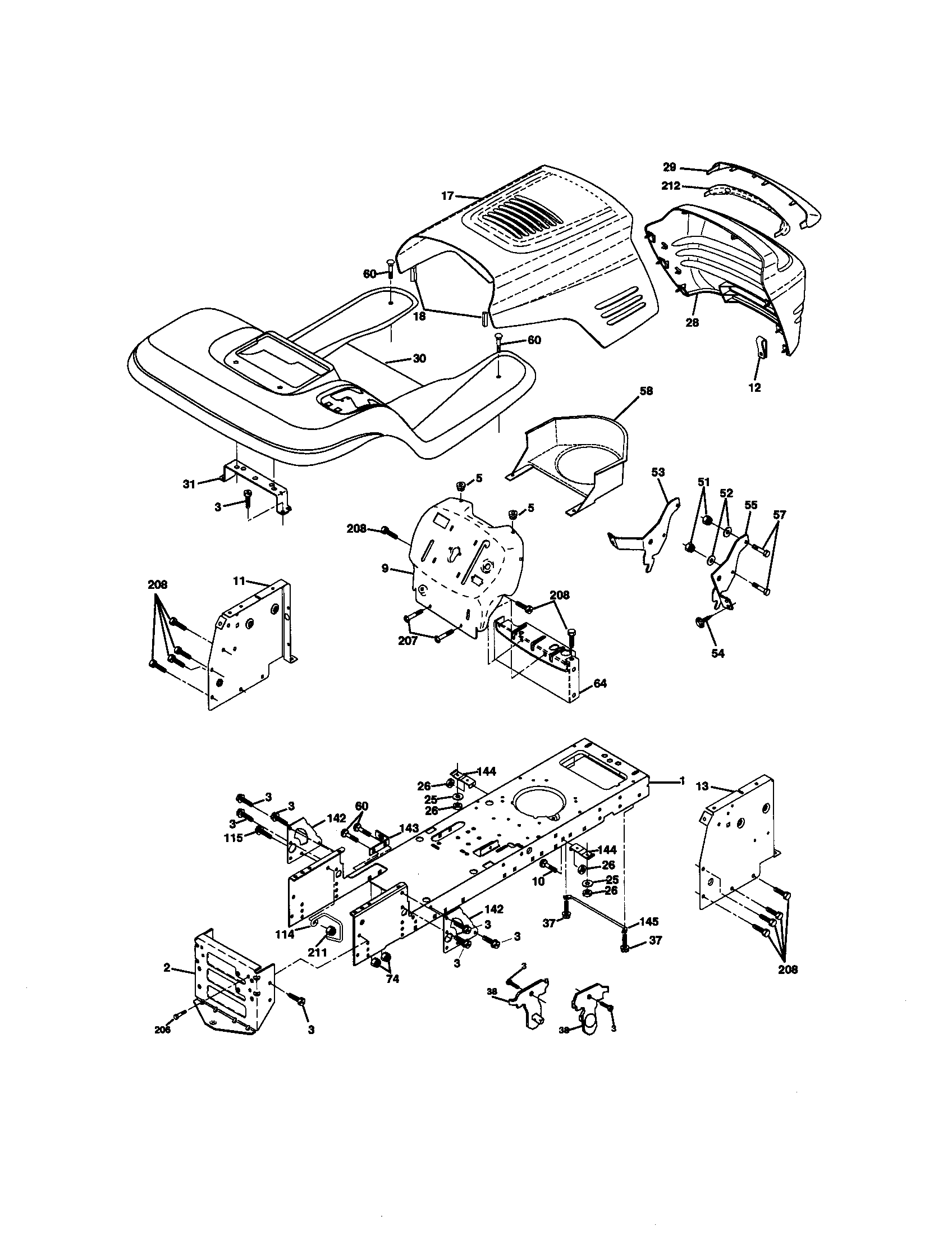 Craftsman 917270750 chassis and enclosures diagram