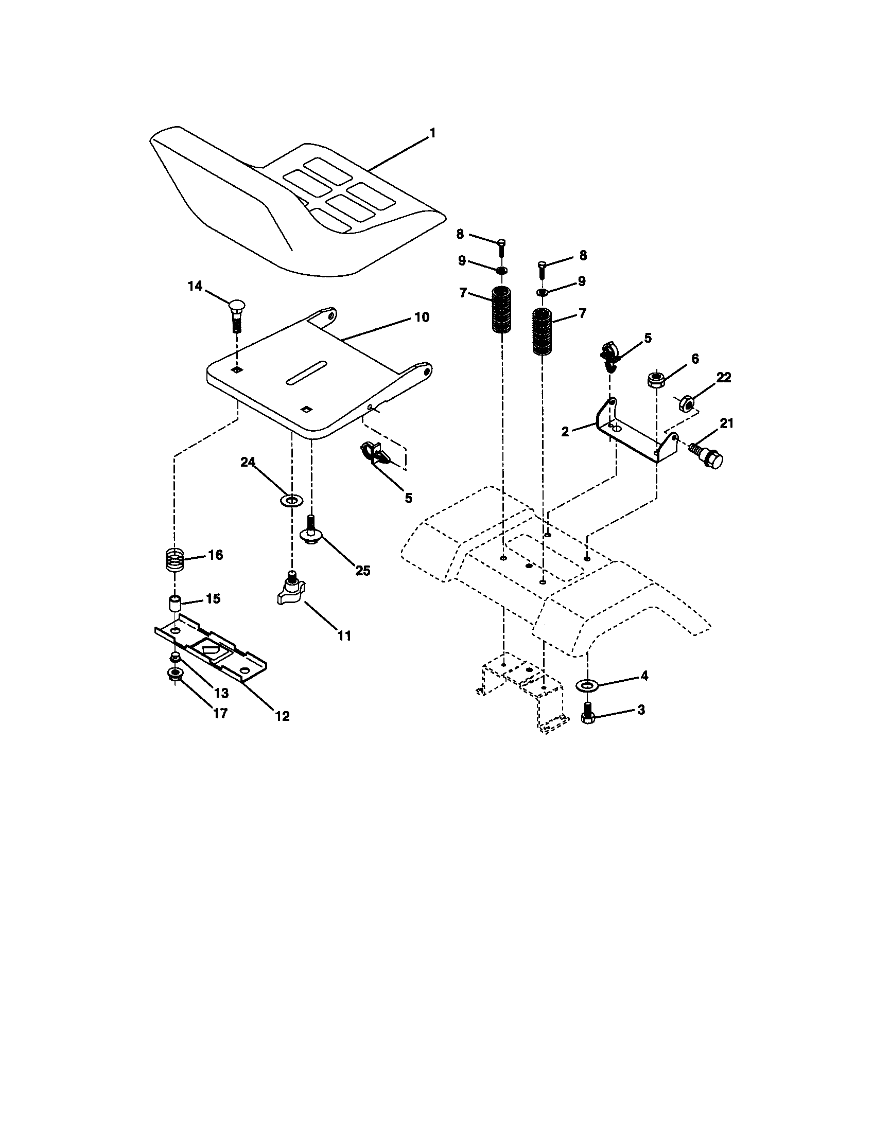 Craftsman 917271052 seat assembly diagram