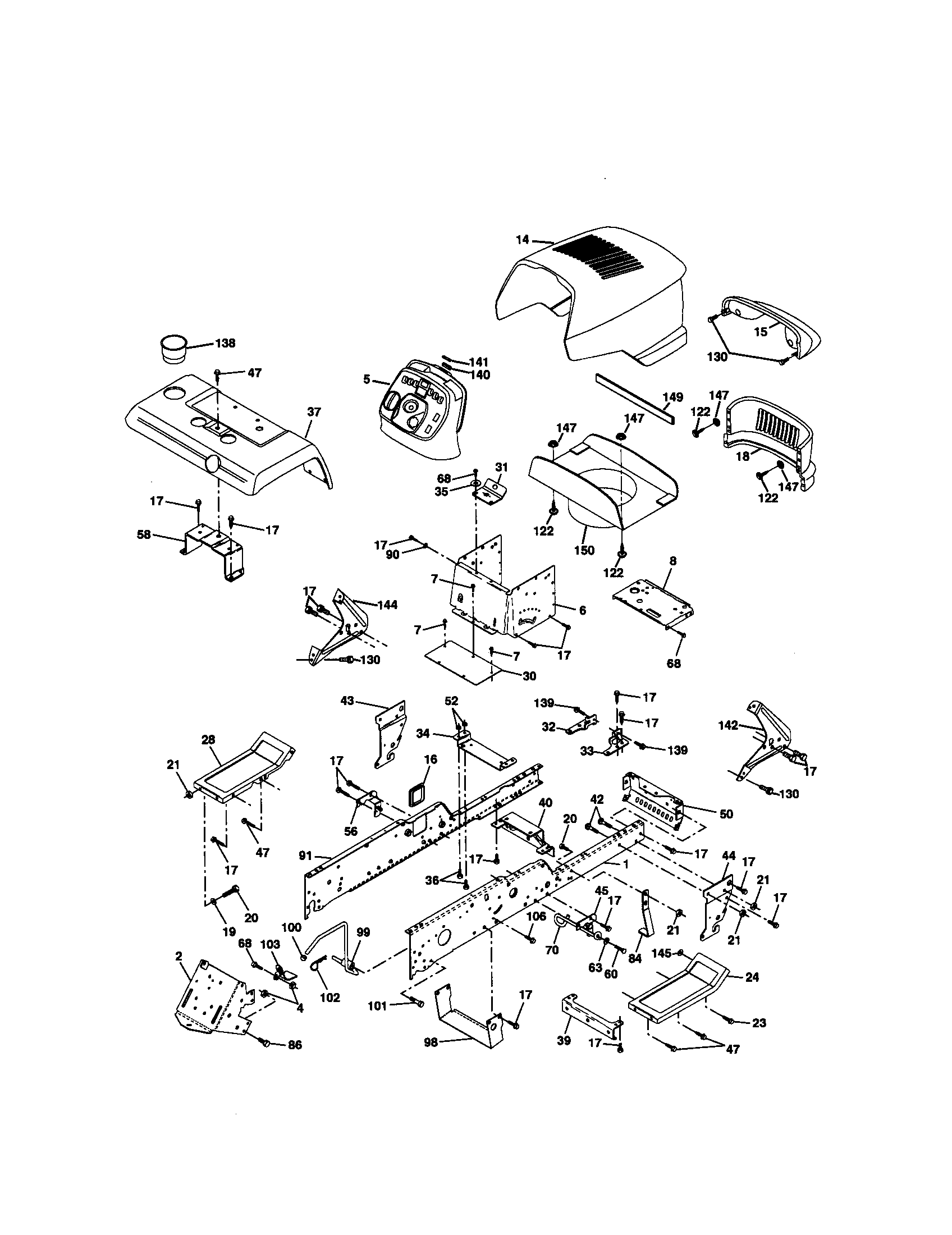 Craftsman 917273223 chassis and enclosures diagram