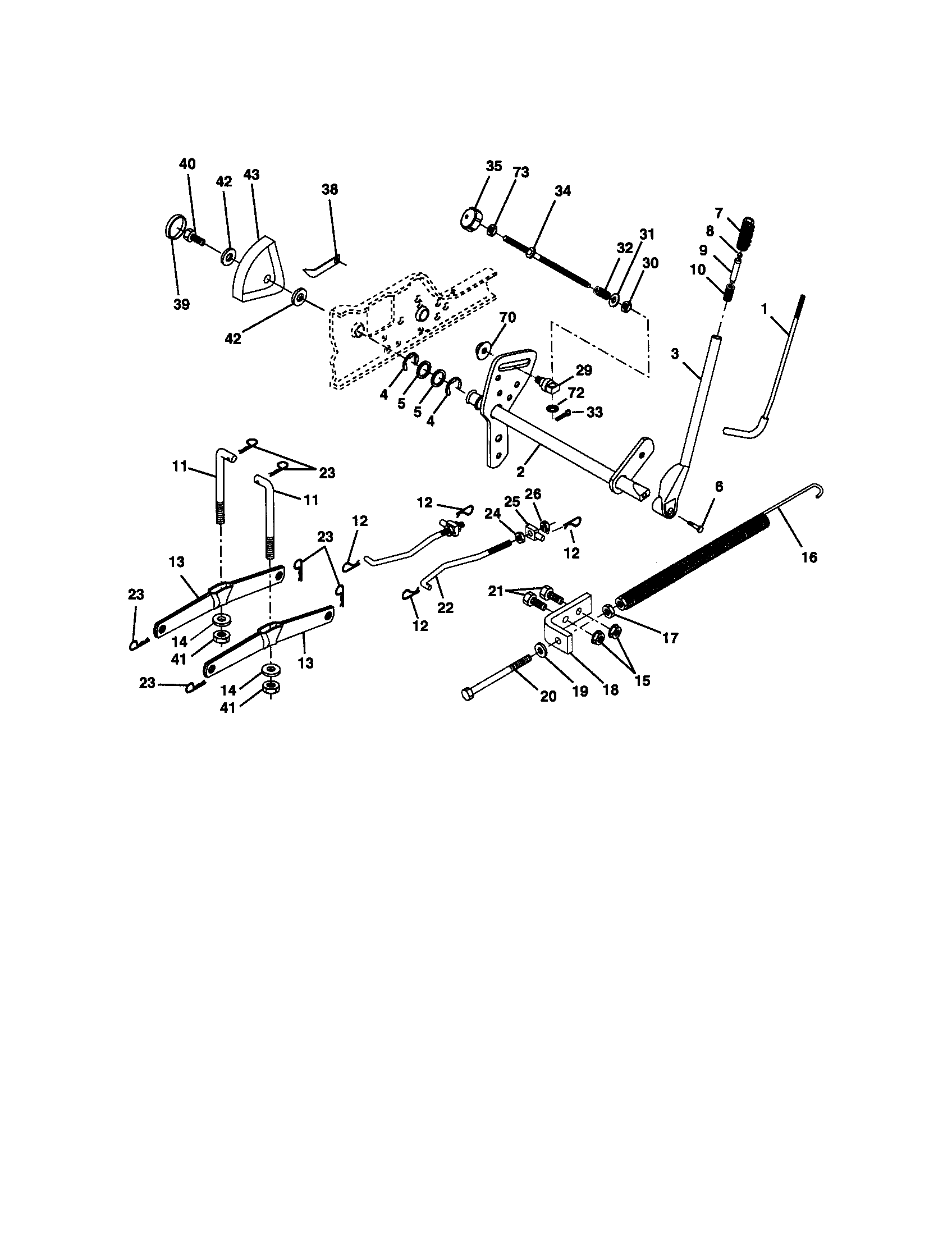 Craftsman 917273223 lift assembly diagram