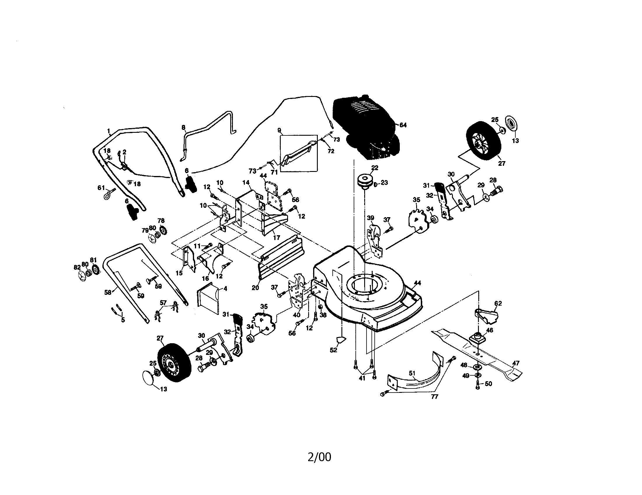 Craftsman 917377380 rotary lawn mower diagram