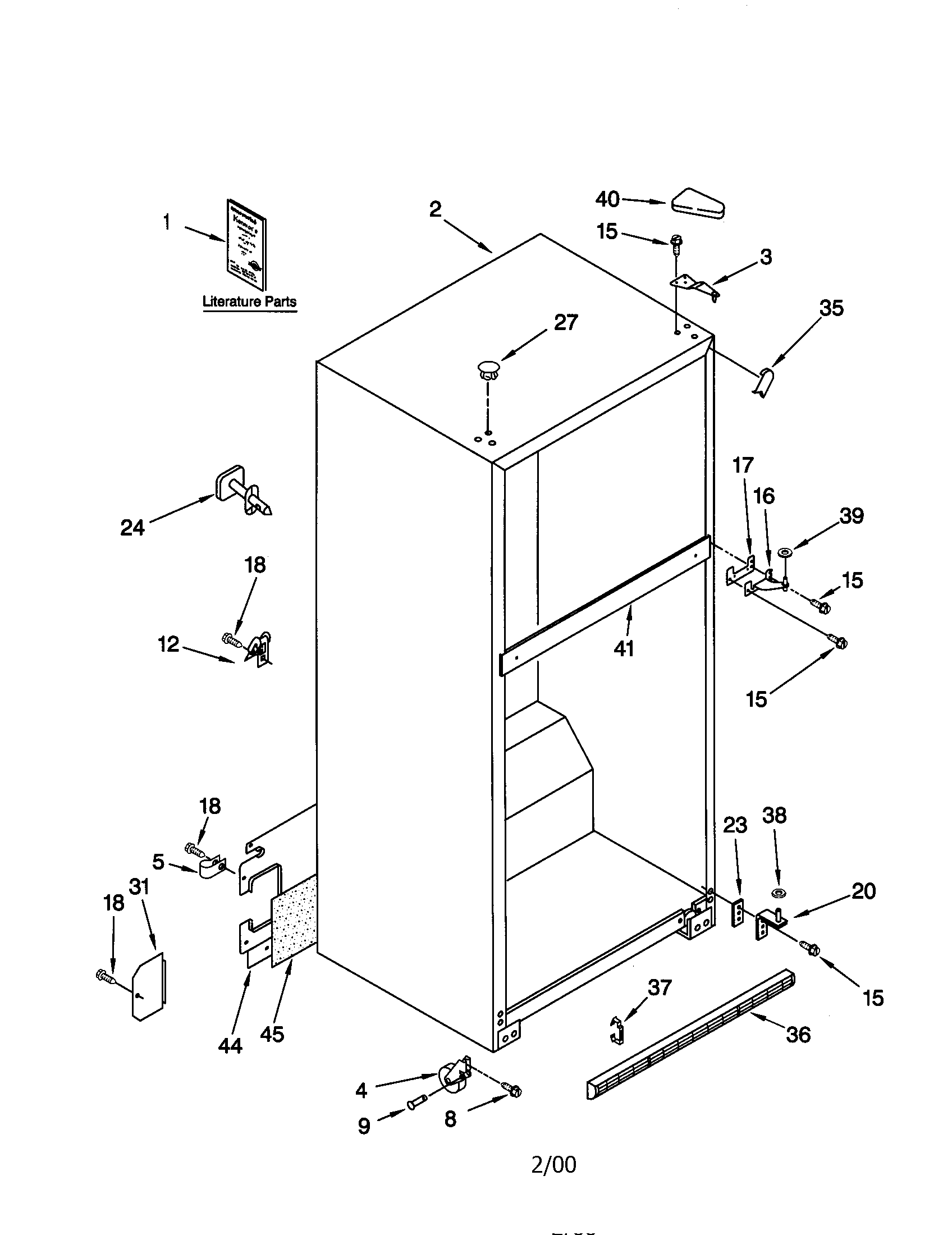 Kenmore 10661892000 cabinet diagram