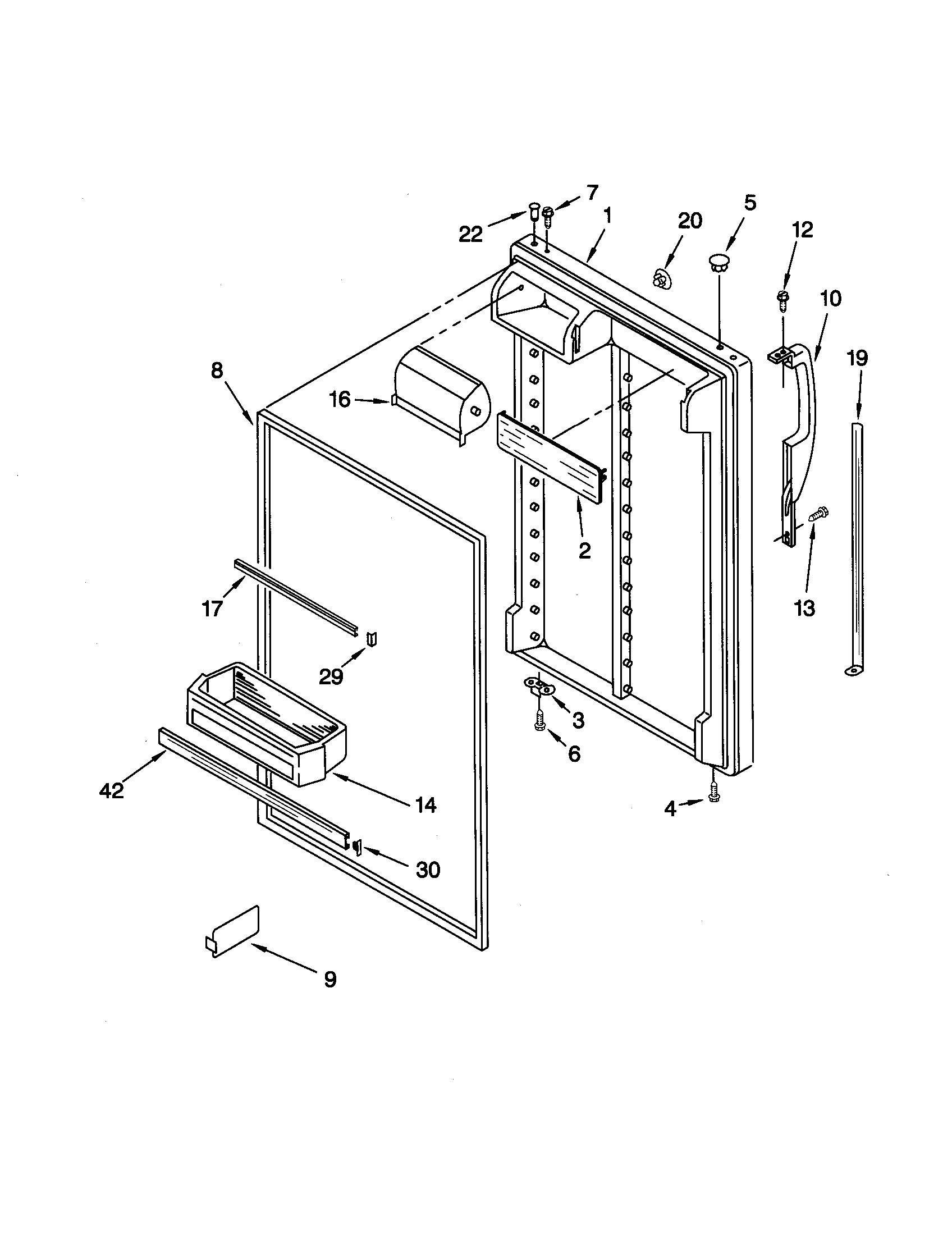 Kenmore 10661892000 refrigerator door diagram