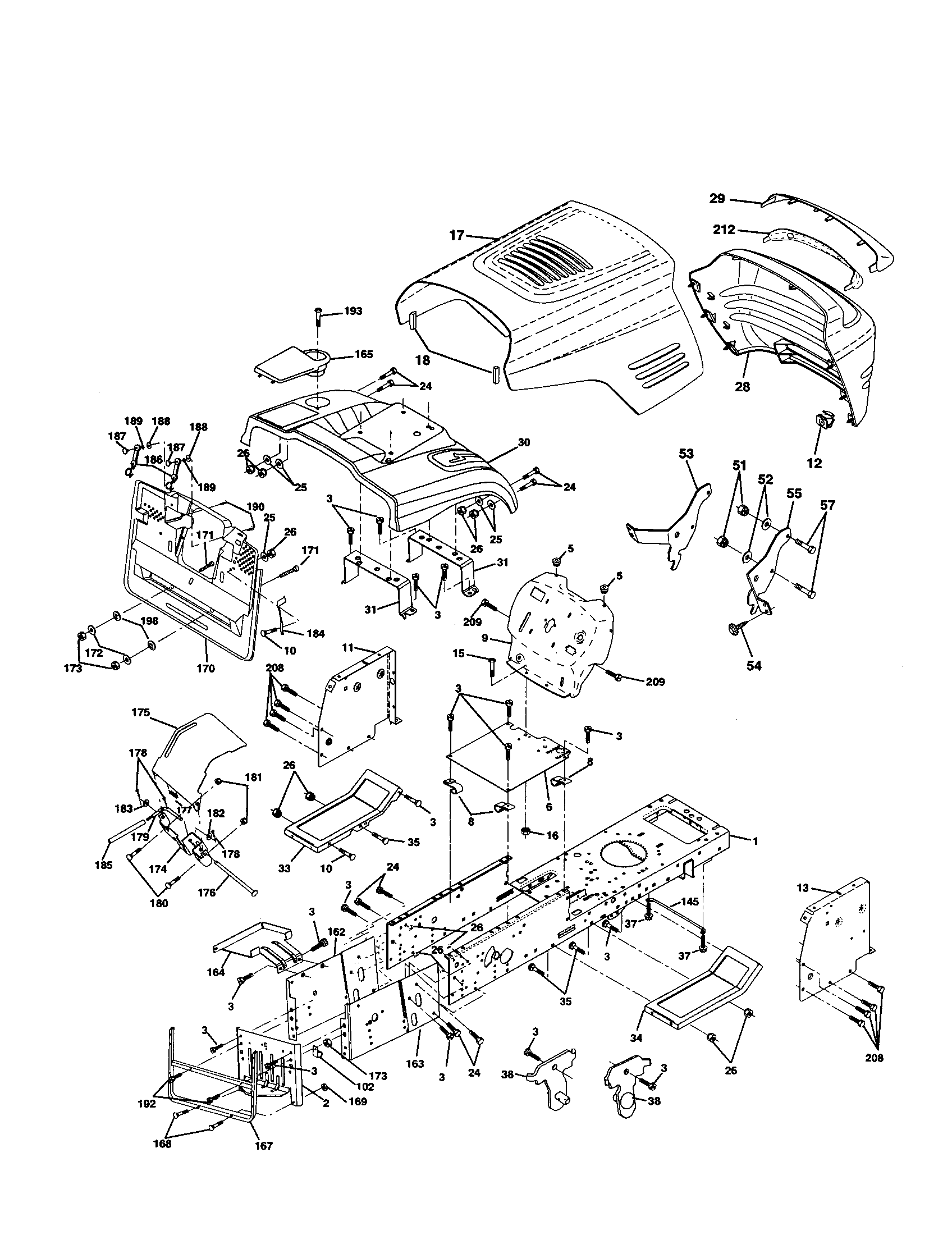 Craftsman 917259110 chassis and enclosures diagram