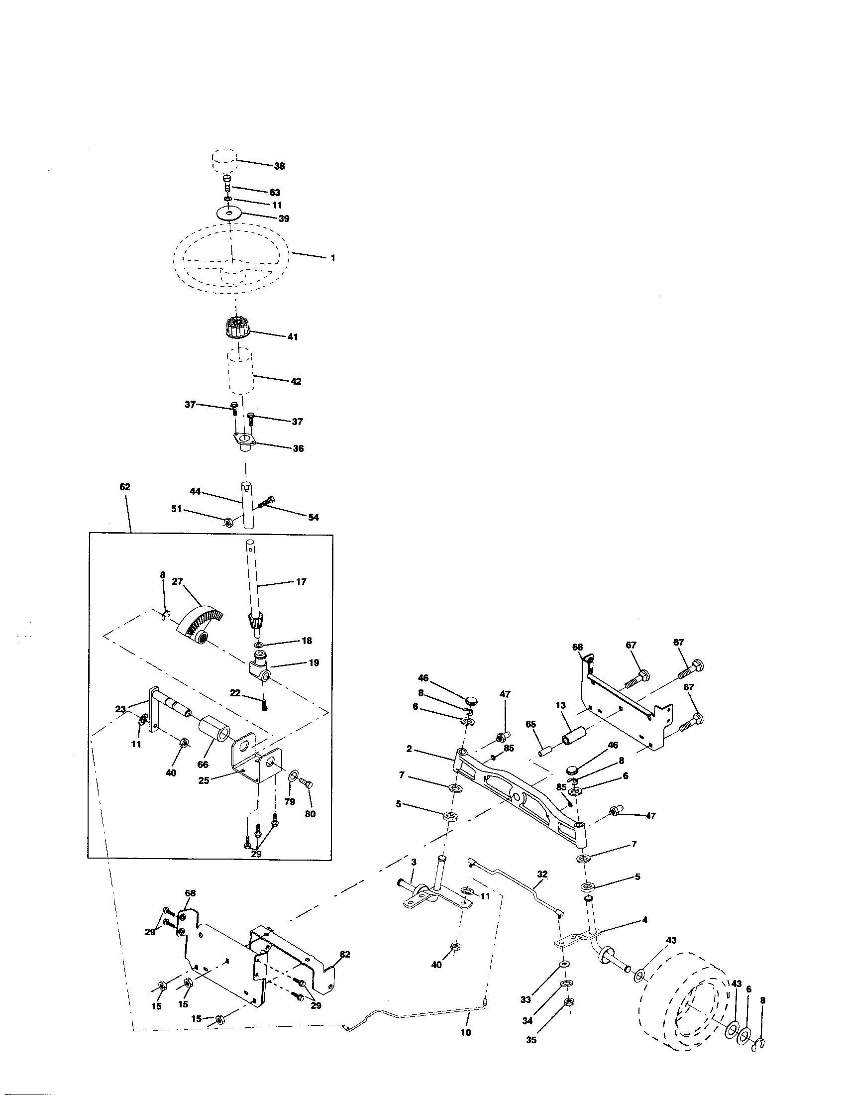 Craftsman 917259110 steering assembly diagram
