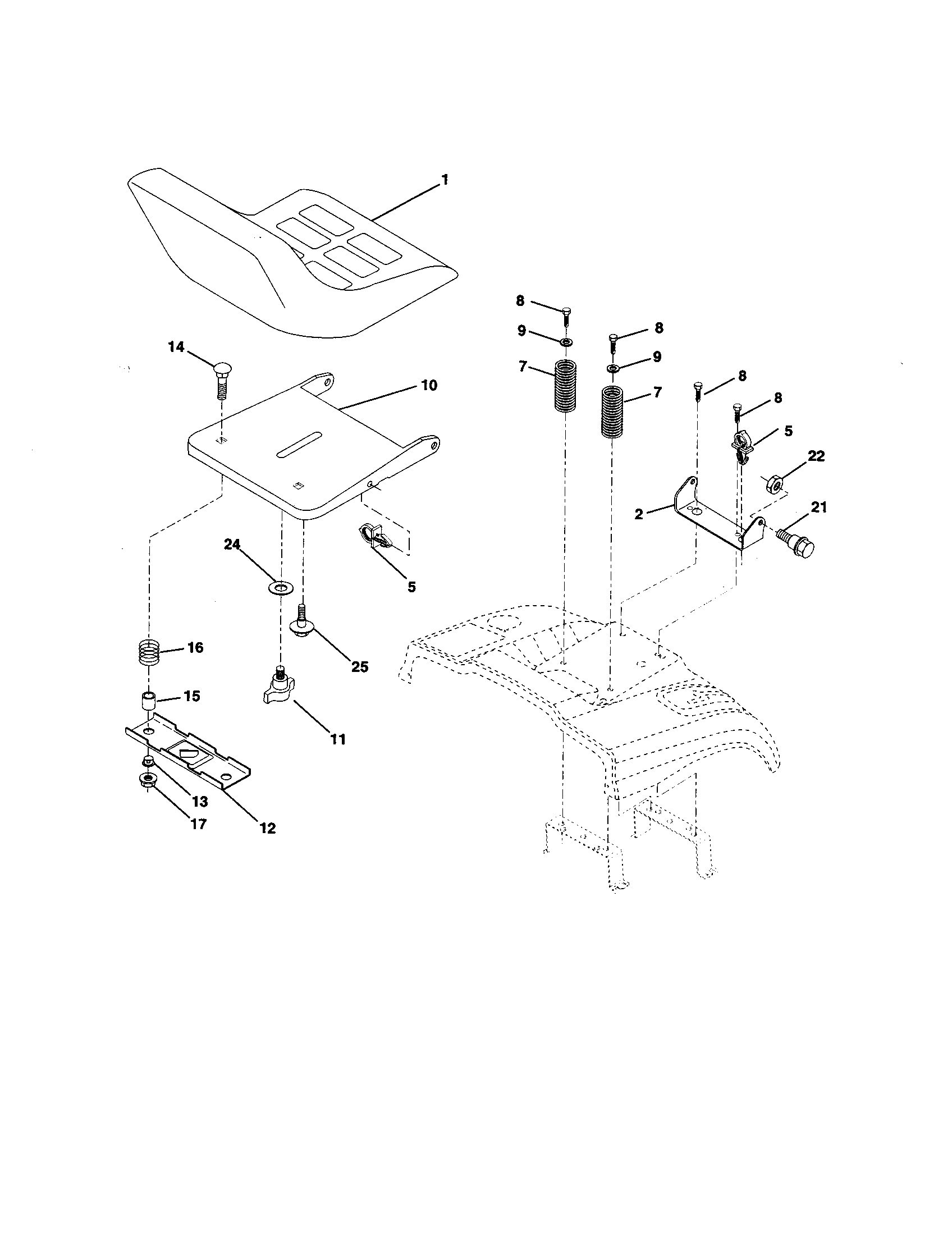 Craftsman 917259110 seat assembly diagram