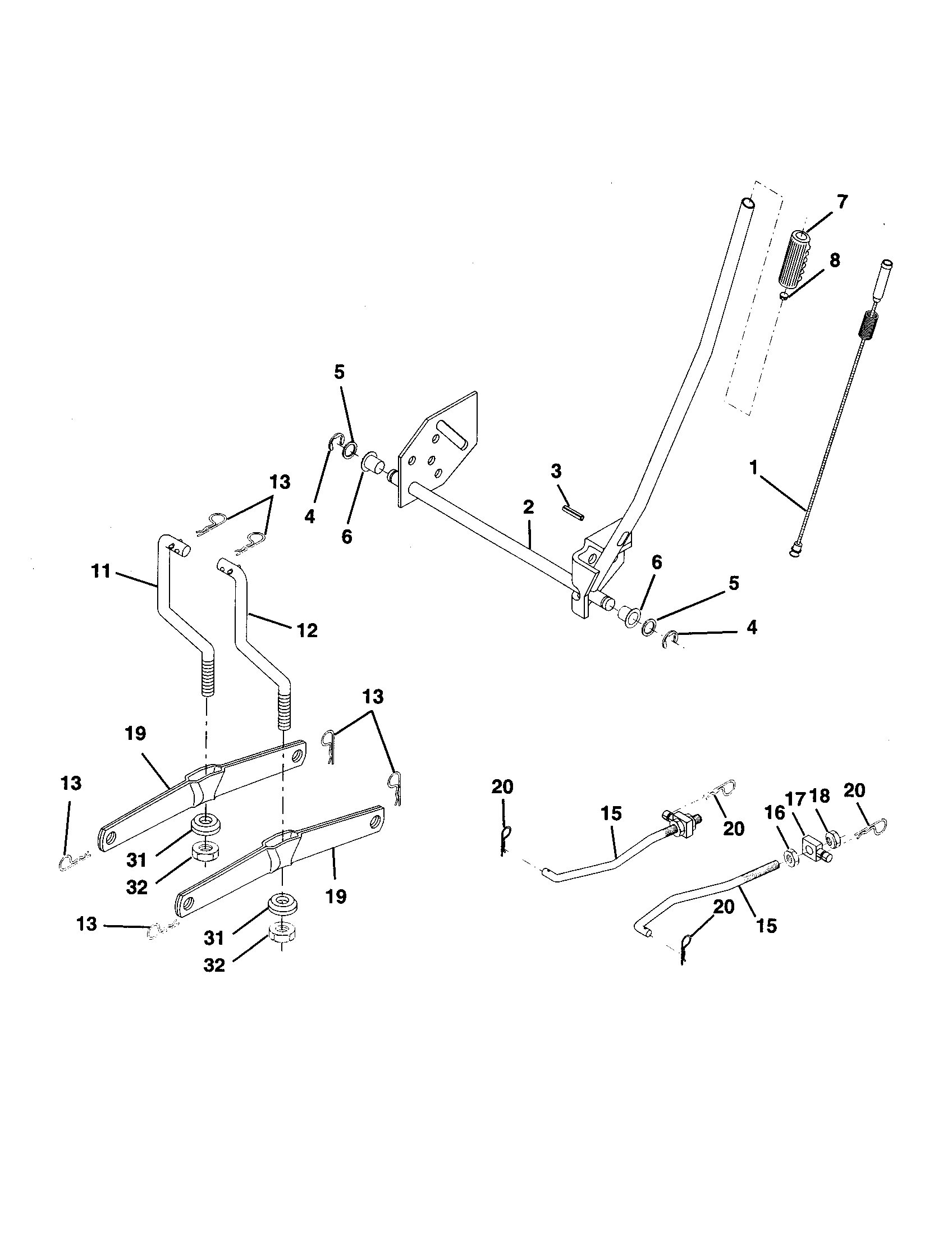 Craftsman 917259110 mower lift diagram