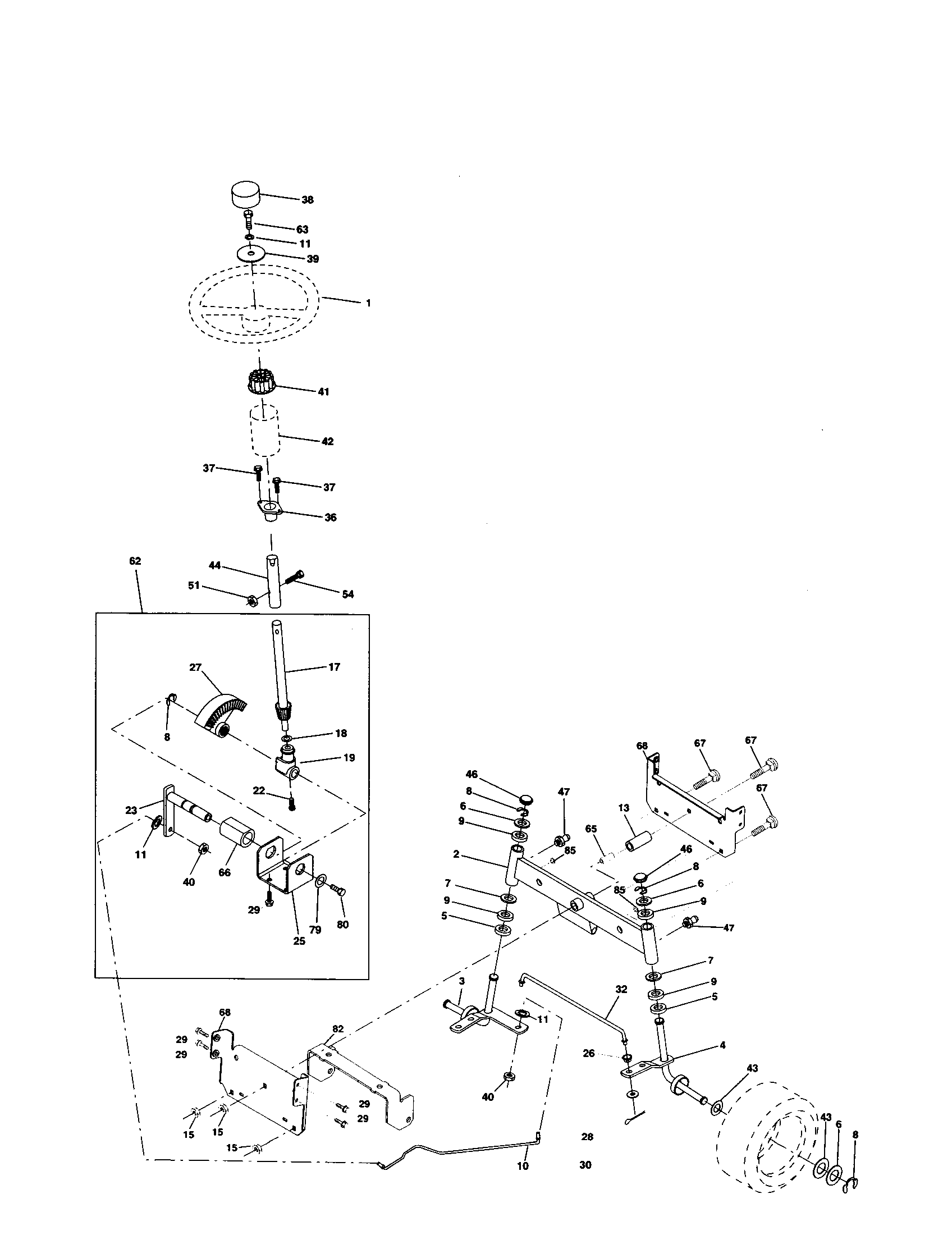Craftsman 917259070 steering assembly diagram