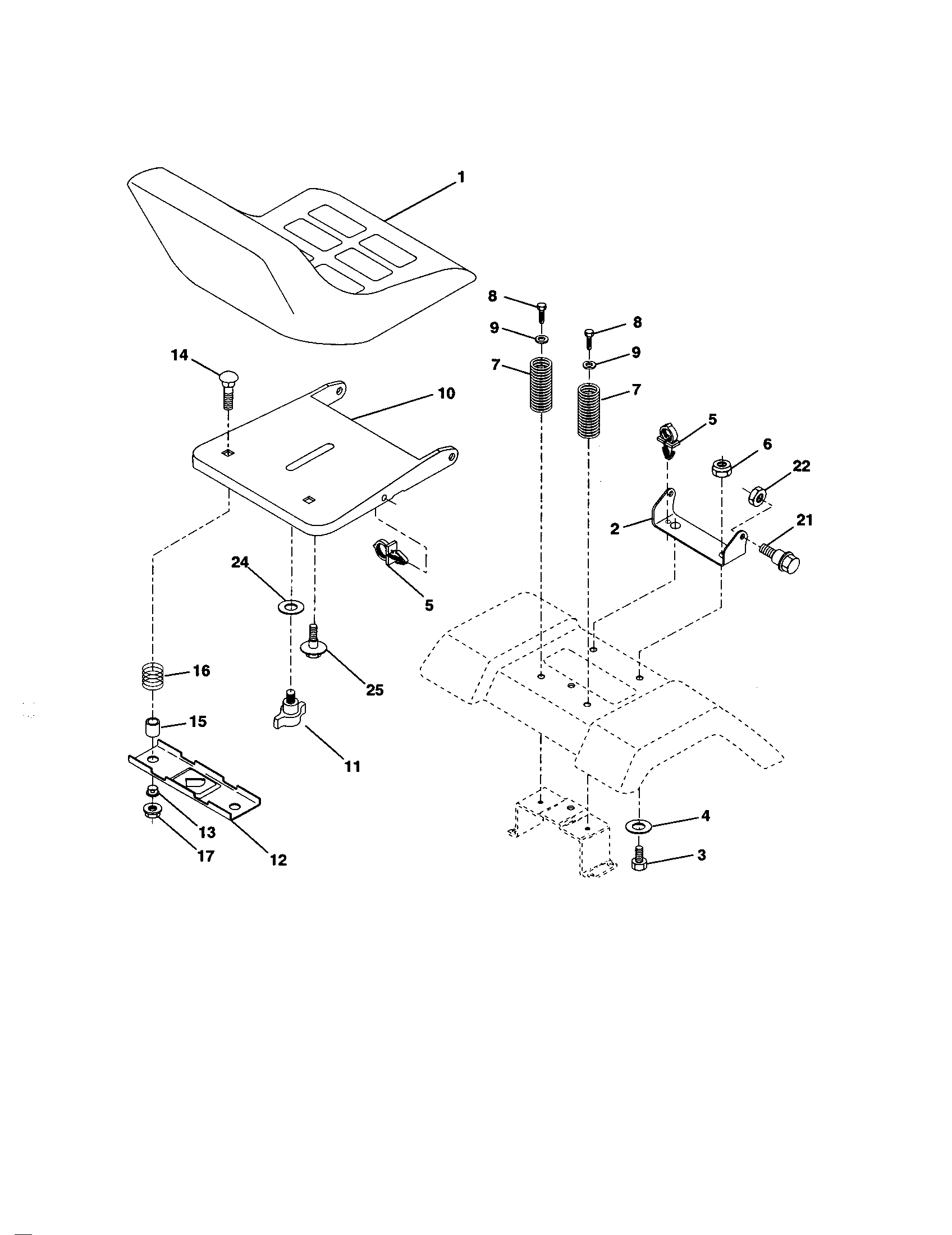 Craftsman 917259070 seat assembly diagram