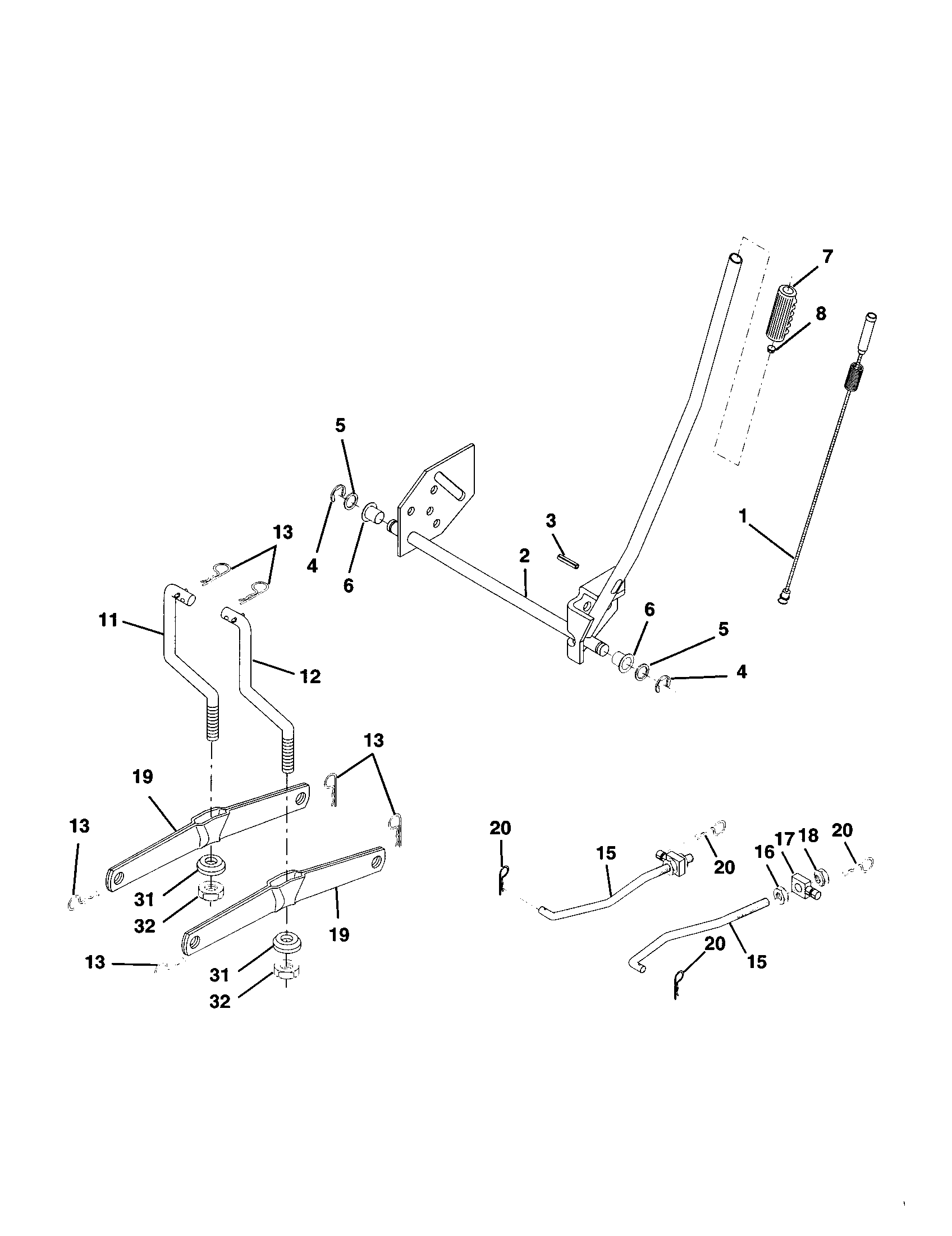 Craftsman 917259070 mower lift diagram