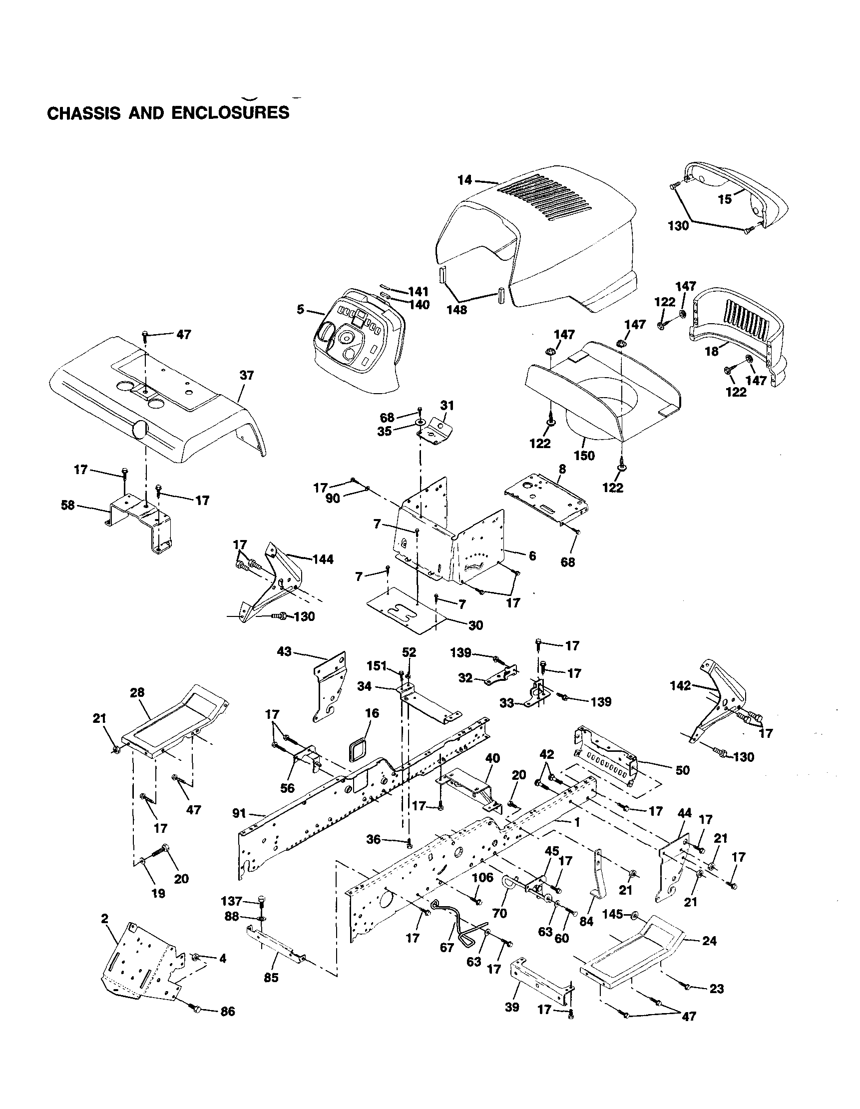 Craftsman 917259090 chassis and enclosures diagram