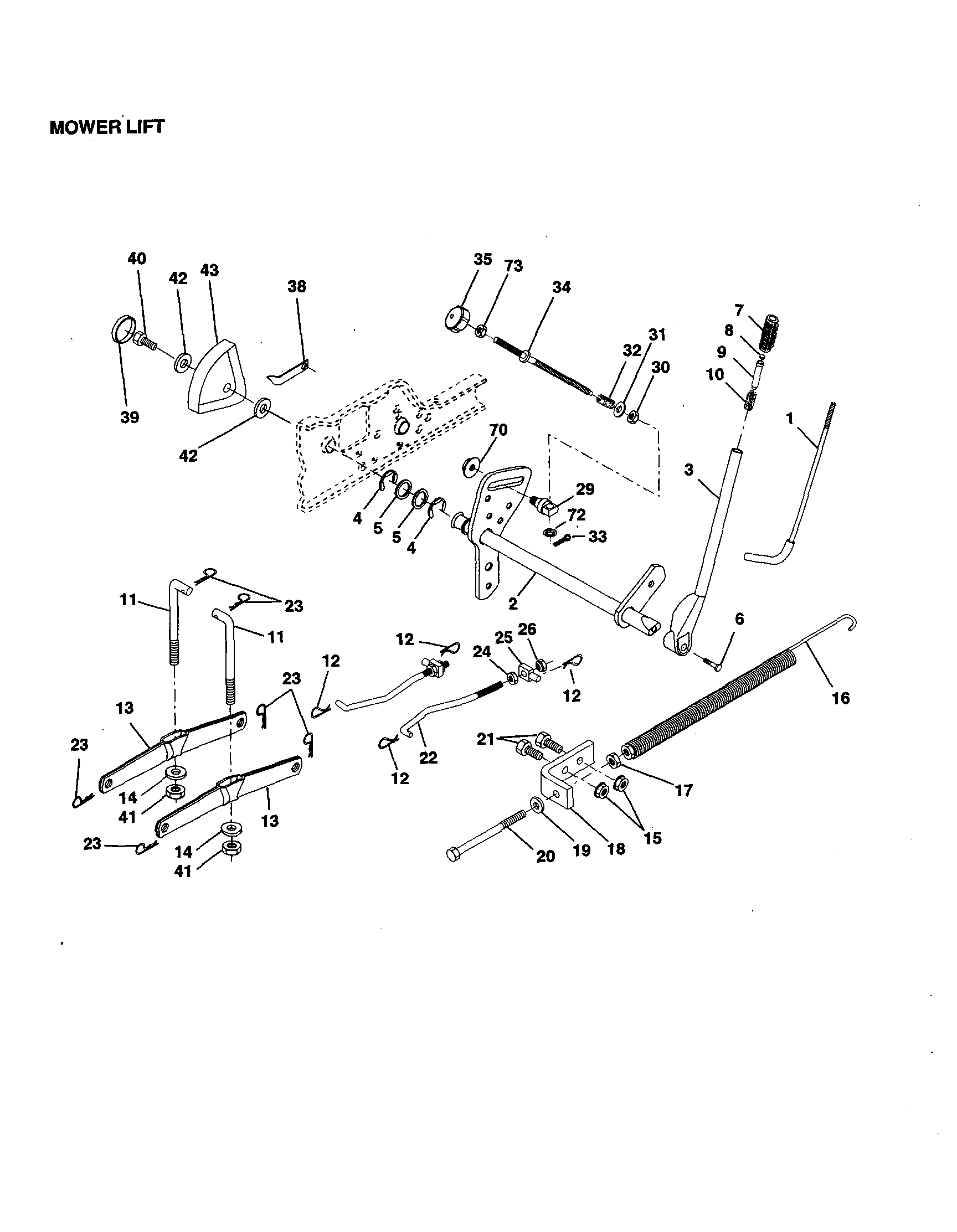 Craftsman 917259090 mower lift diagram