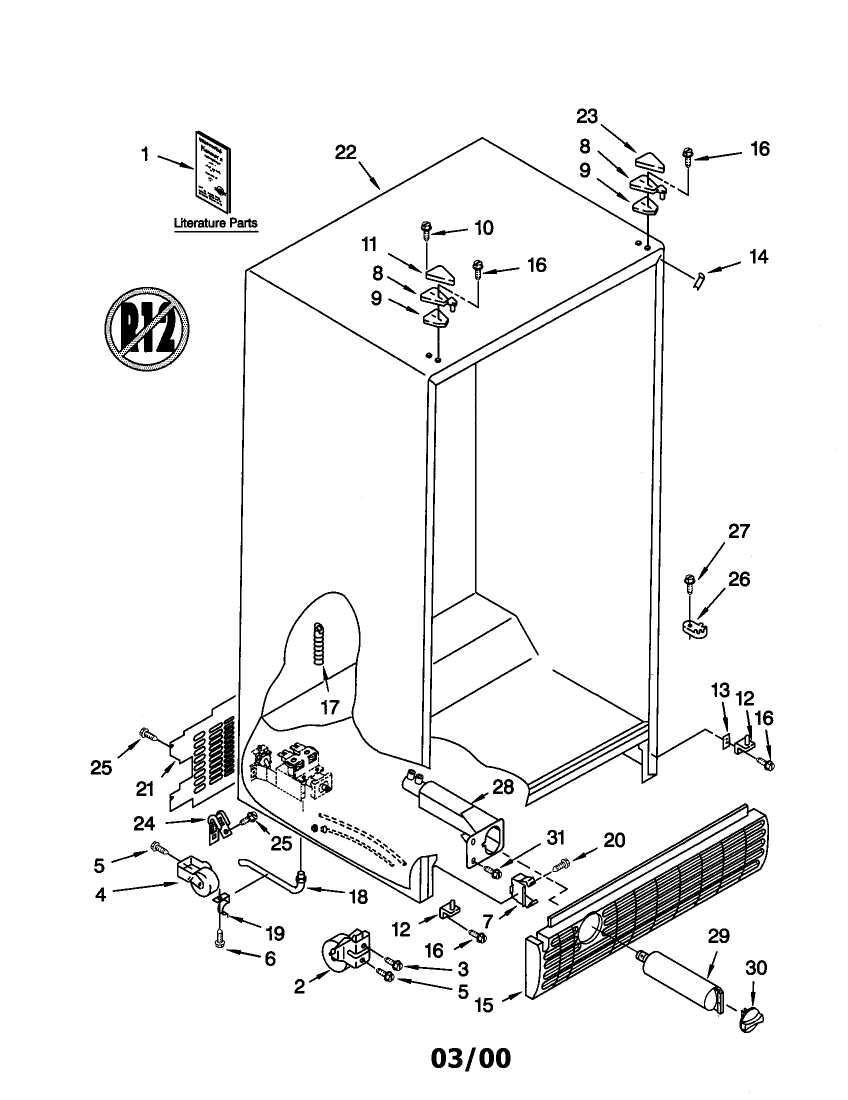 Kenmore 10659297990 cabinet diagram
