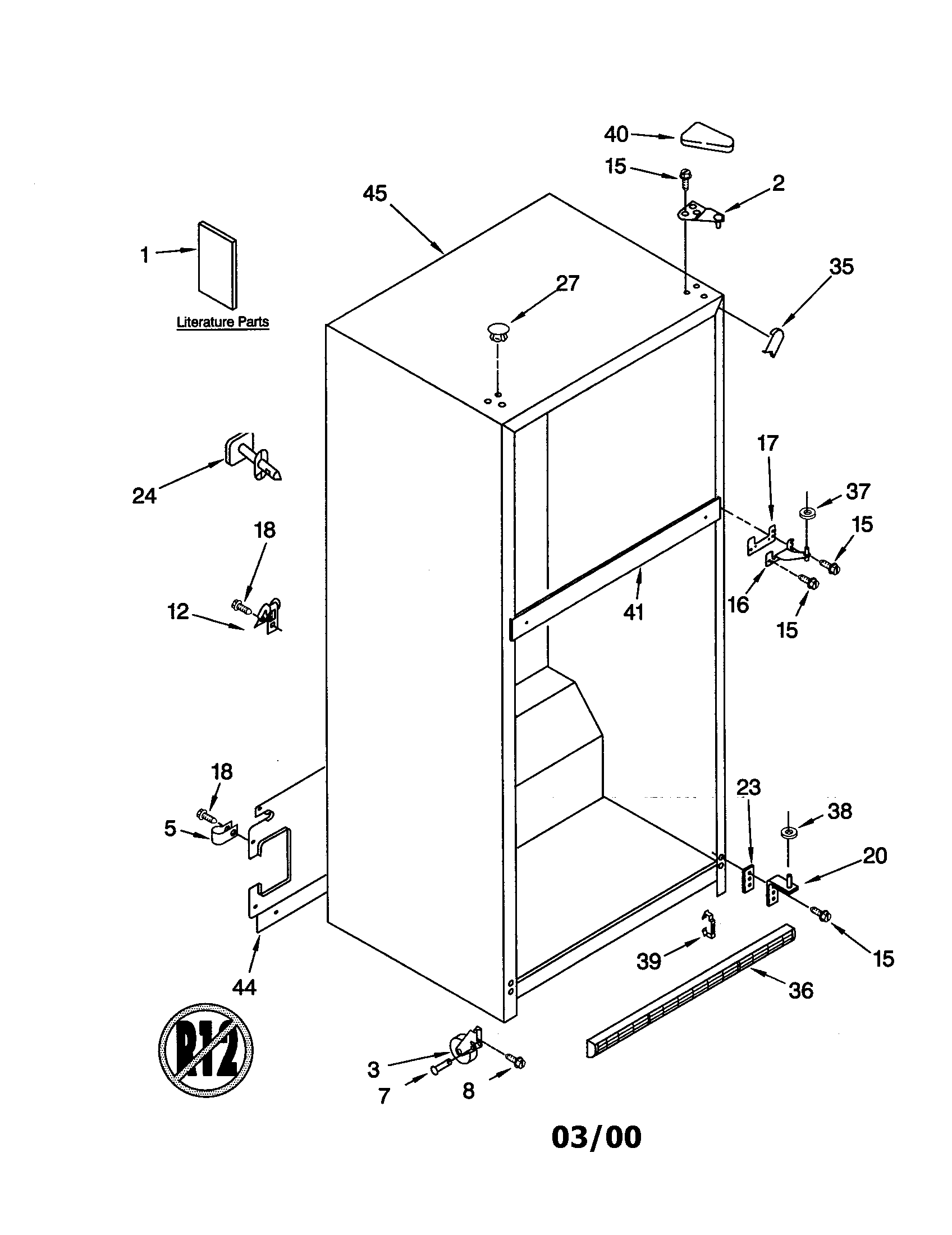 Whirlpool ET18NKXJN00 cabinet diagram