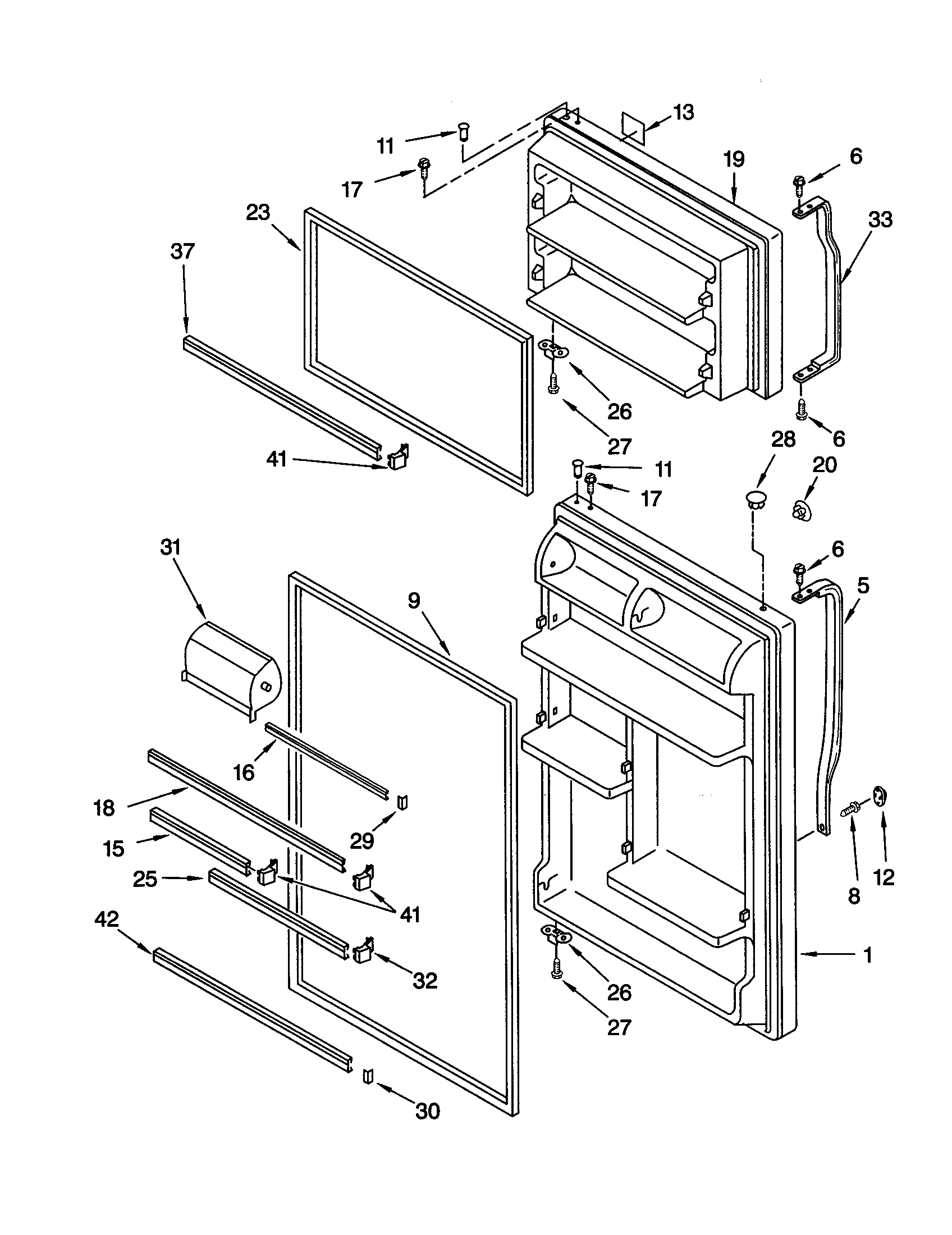 Whirlpool ET18NKXJN00 door diagram
