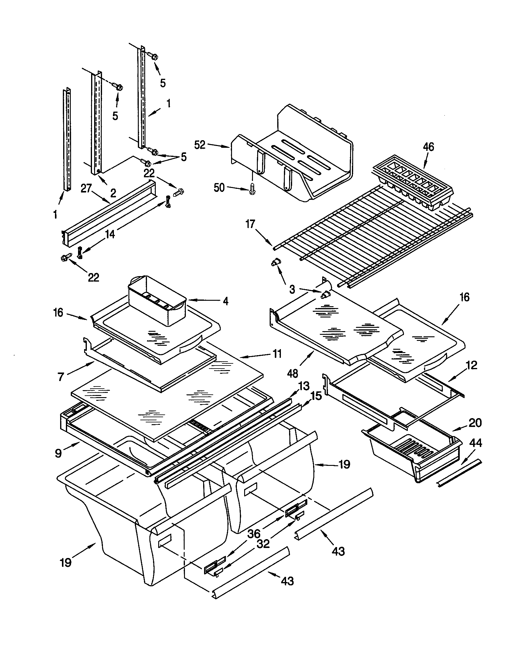 Whirlpool GT22DKXJB00 shelf diagram