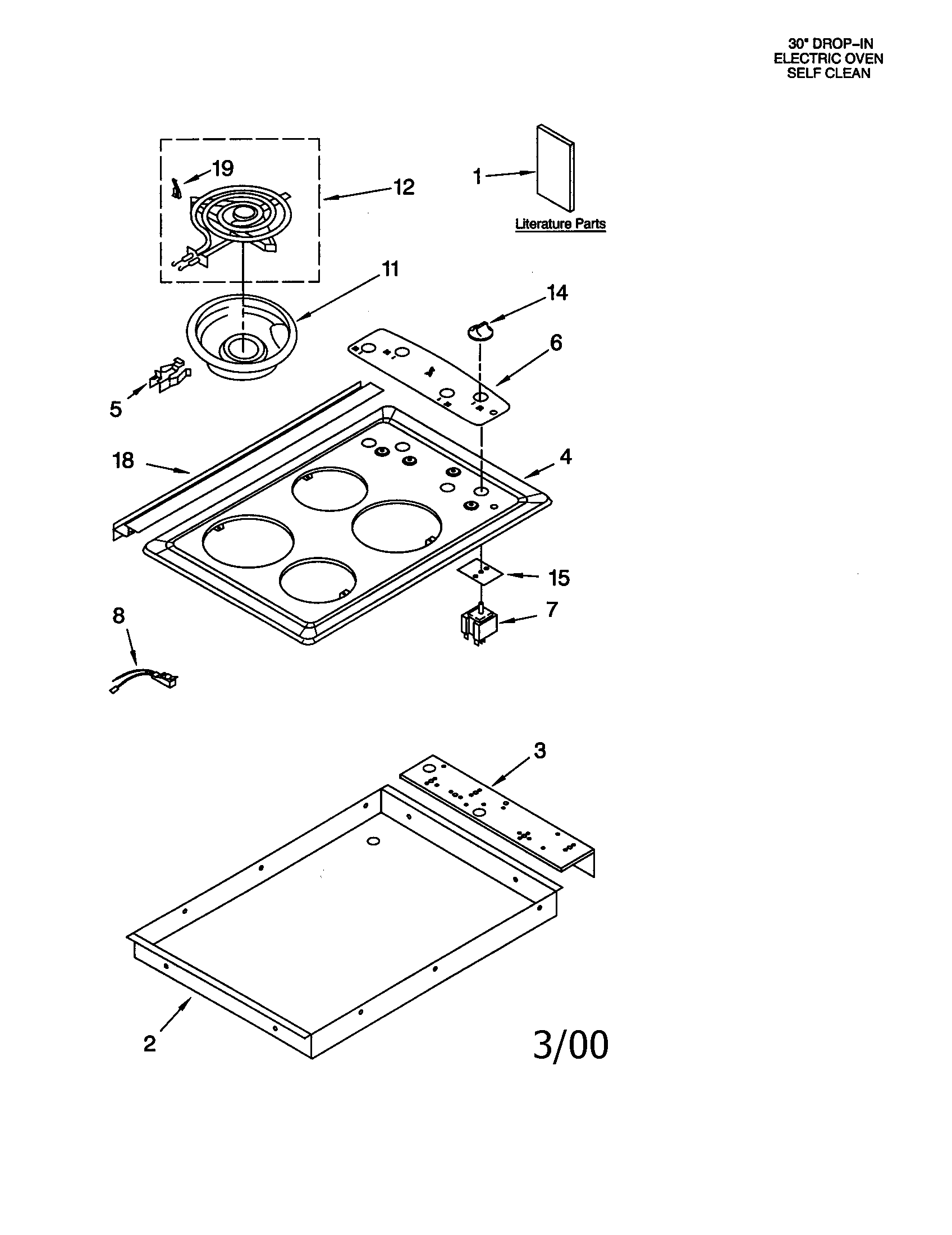 Whirlpool RS675PXGZ4 cooktop diagram