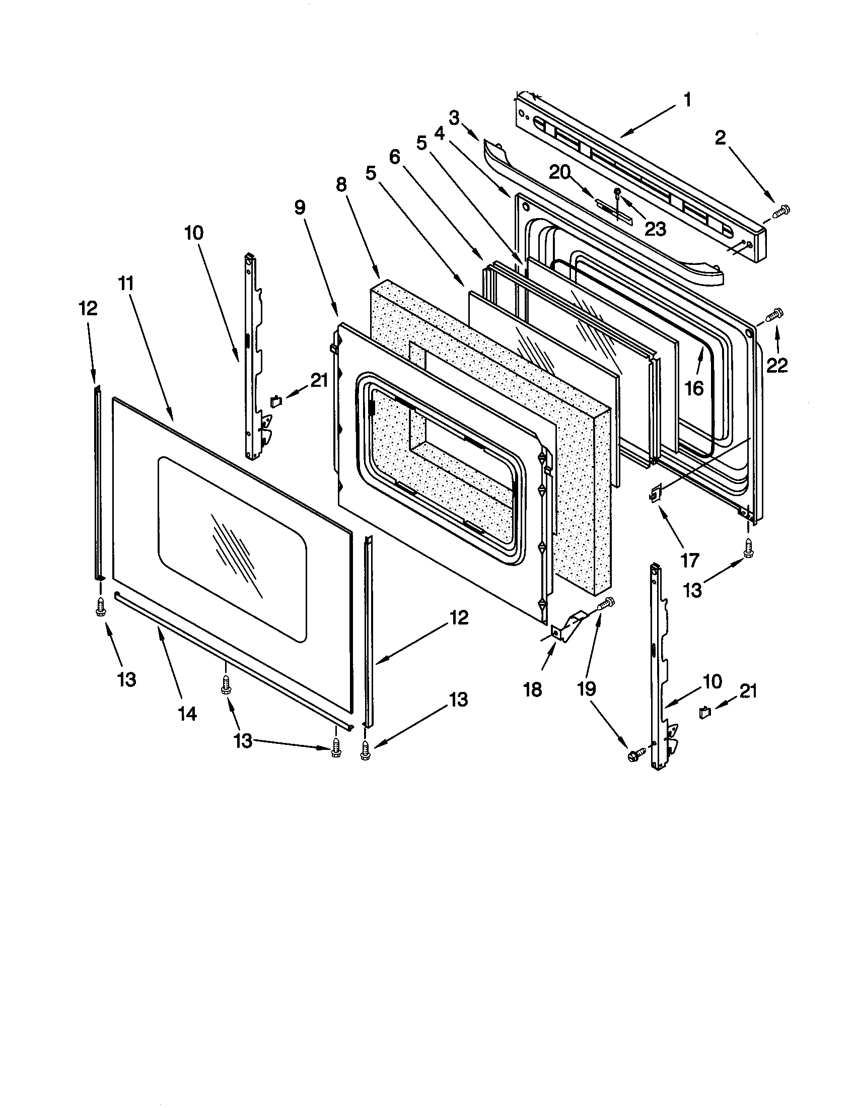 Kenmore 66595812000 door diagram