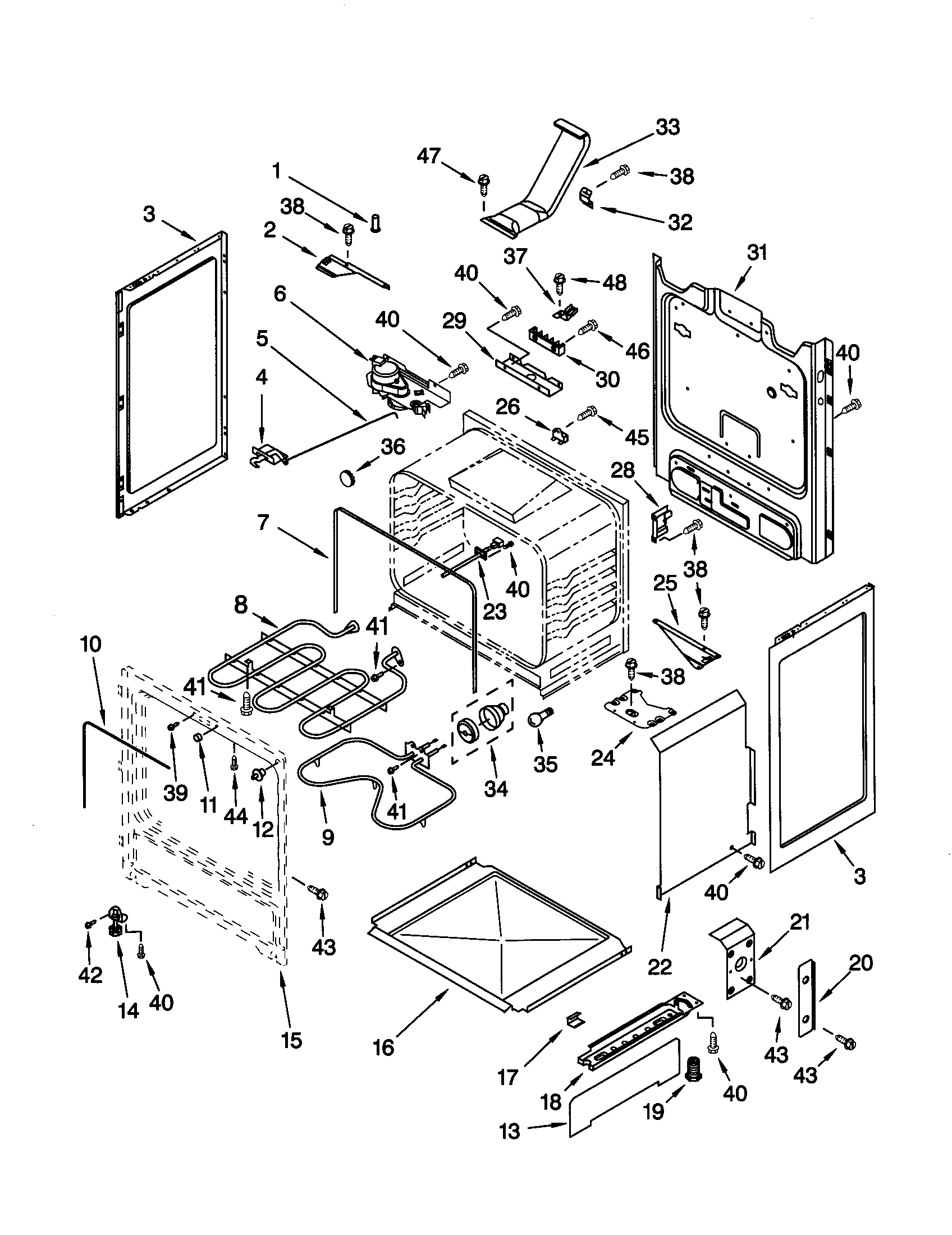 Kenmore 66595812000 chassis diagram