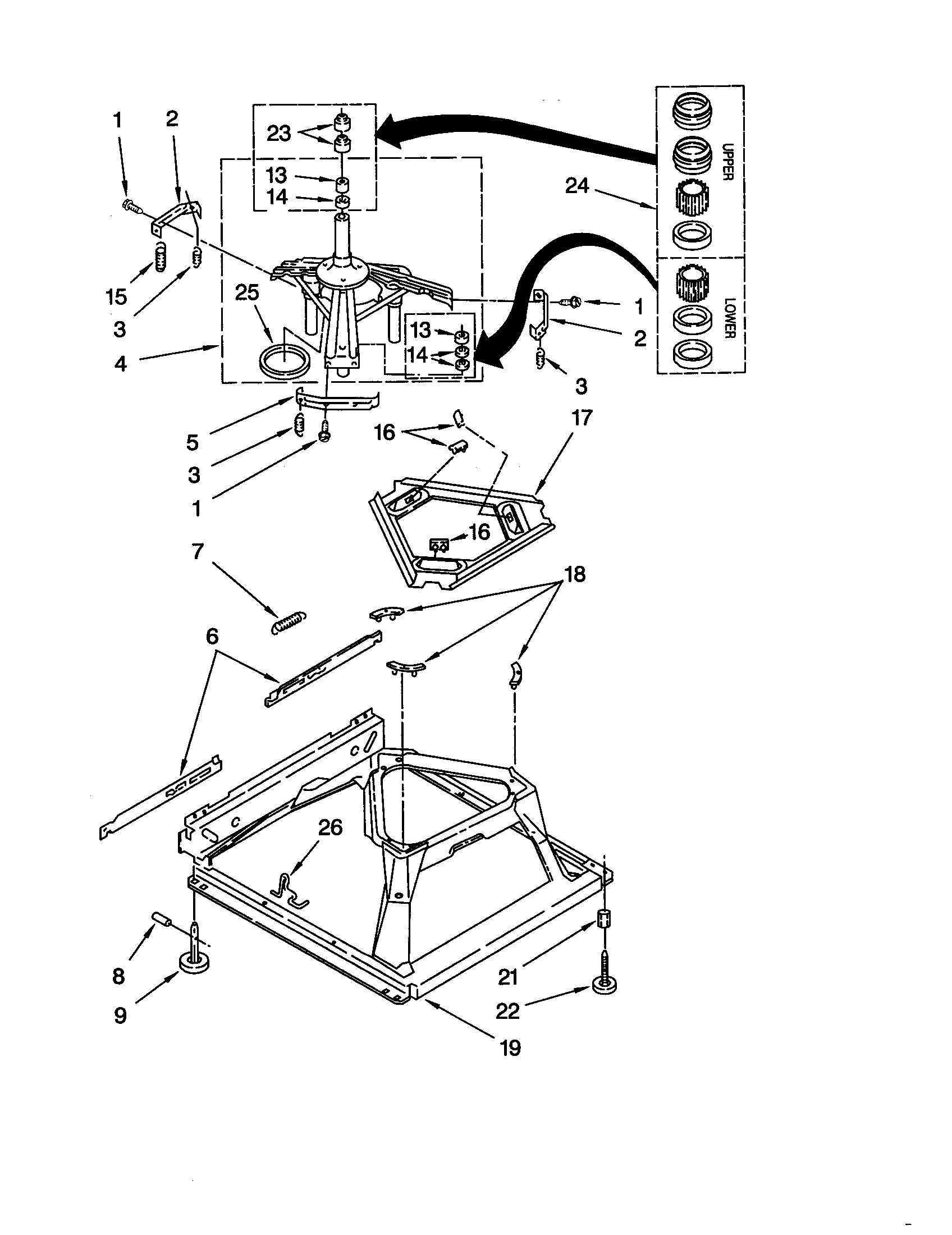 Whirlpool LSQ8500JQ0 machine base diagram