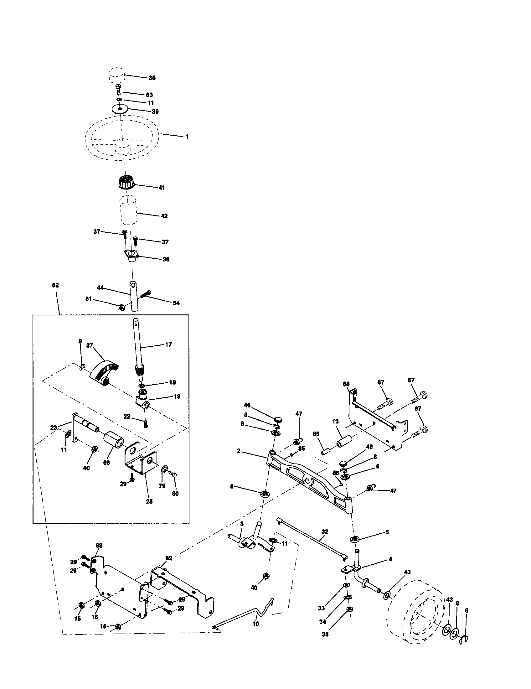 Craftsman 917279920 steering assembly diagram