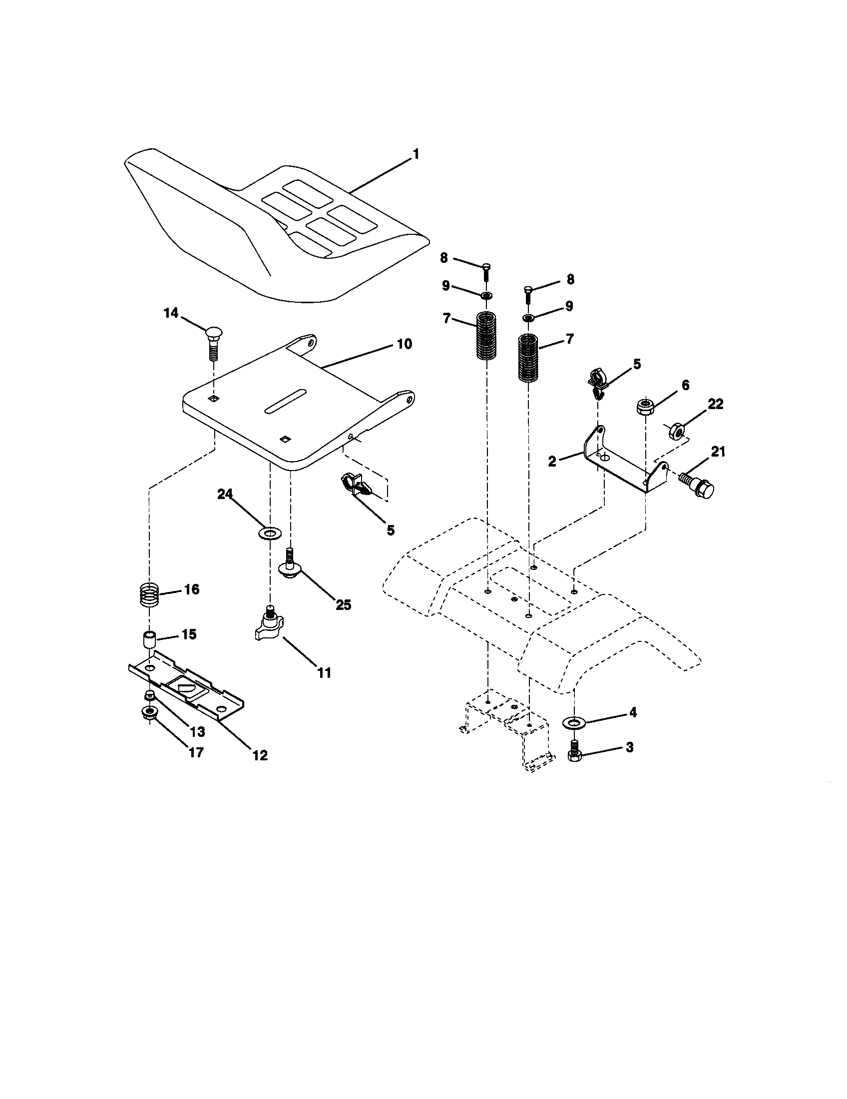 Craftsman 917279920 seat assembly diagram