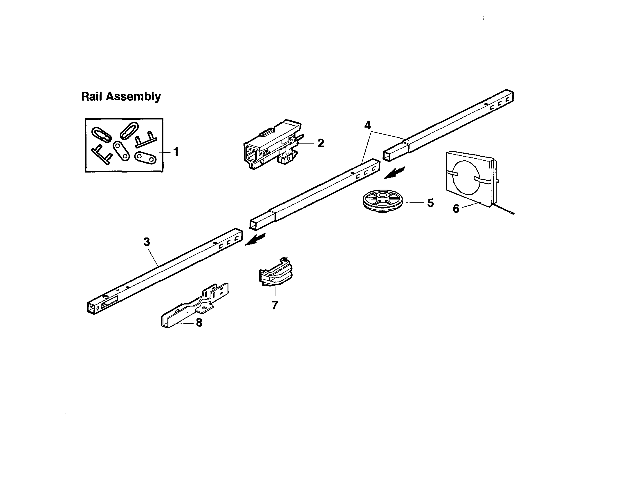 Craftsman 13953978SRT rail assembly diagram