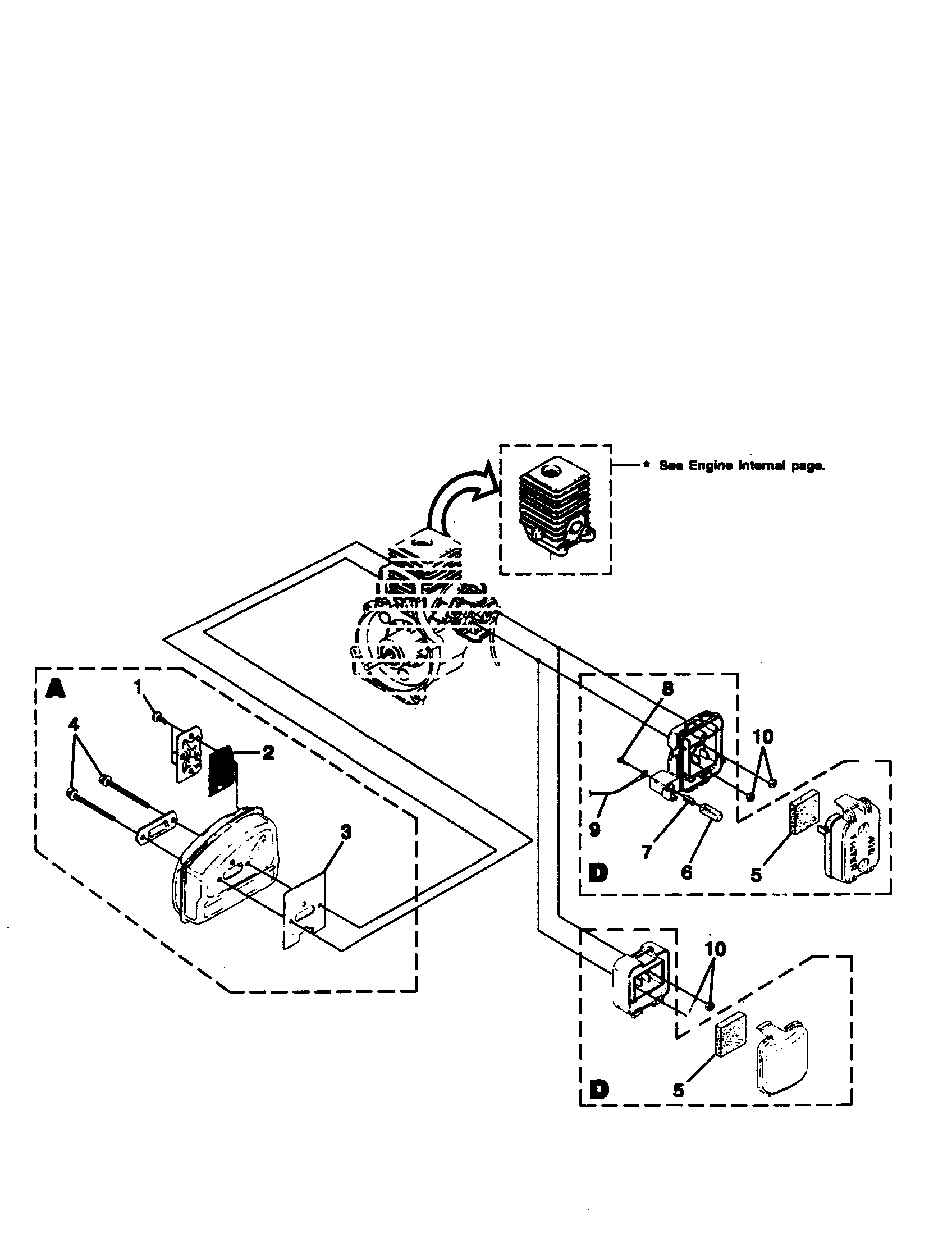 Homelite UT20702 muffler-air cleaner diagram