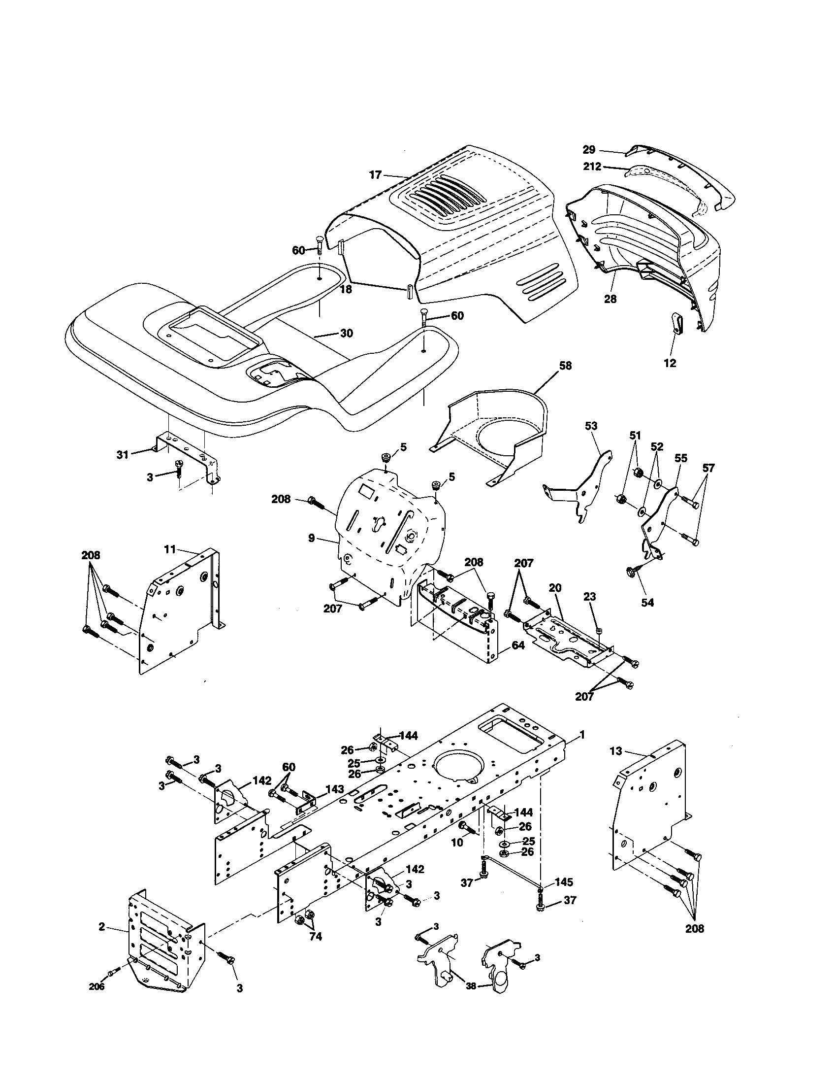 Craftsman 917259080 chassis and enclosures diagram